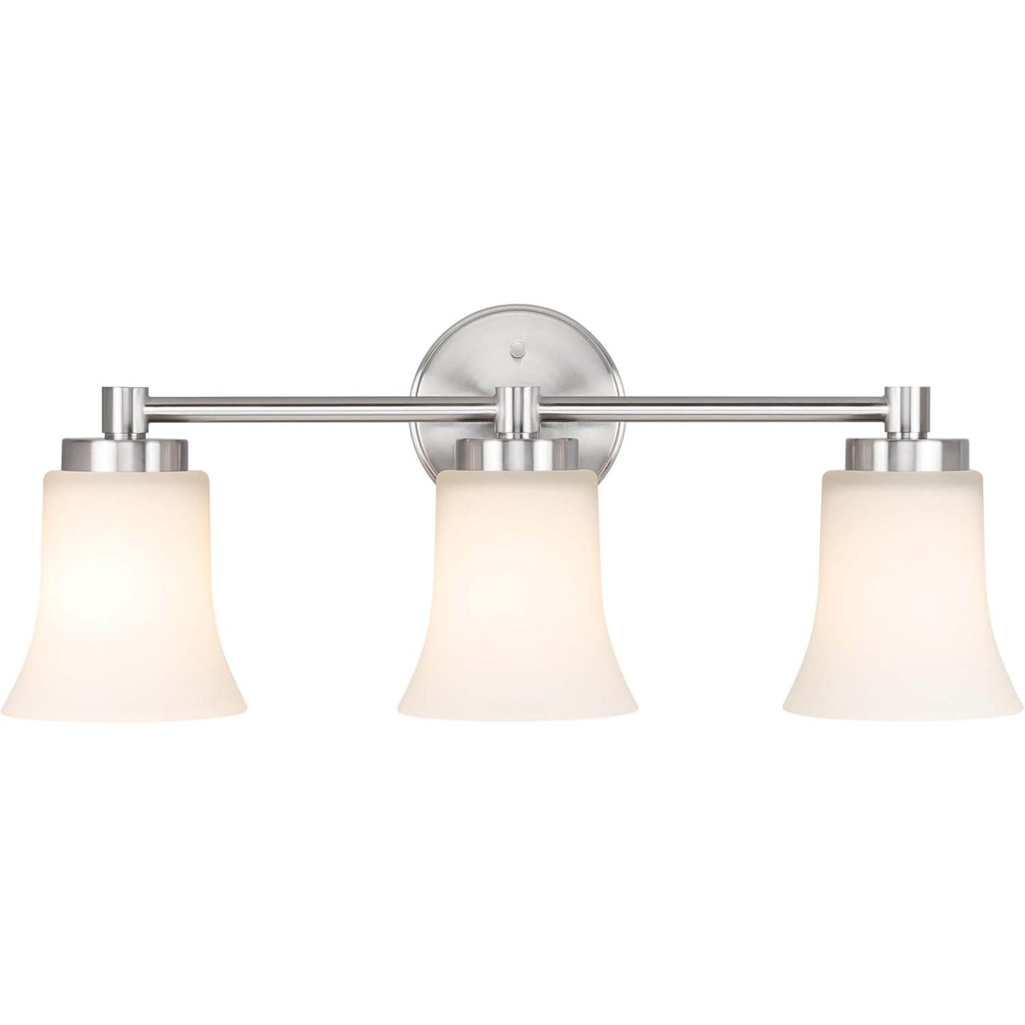 Vanity Light, Modern Bathroom Wall Light with Glass, Brushed Nickel 3 Bath Bar Light XB-W1235-3-BN