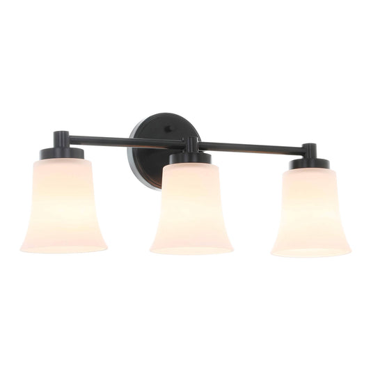 Modern 3-Light Black Bathroom Vanity Light with Glass XB-W1235-3-MB