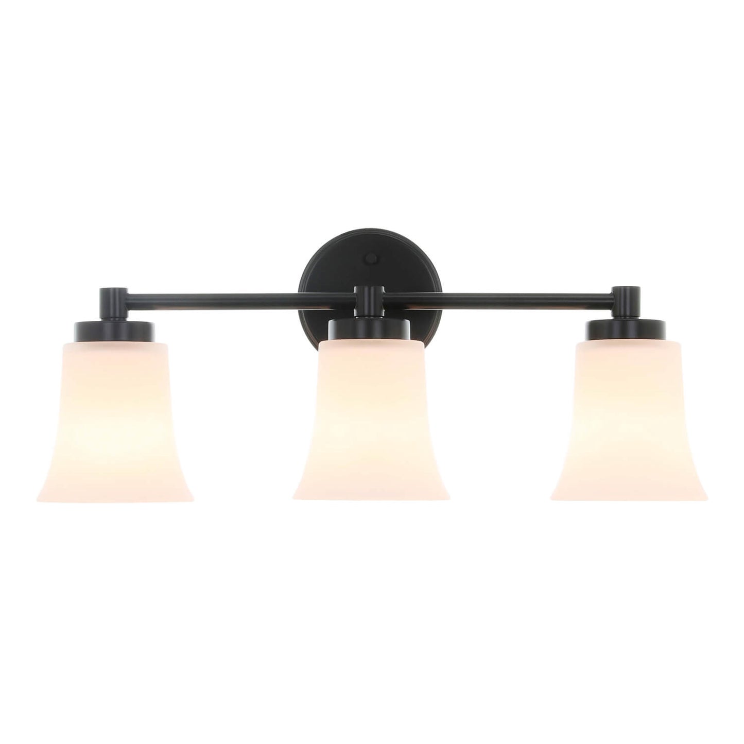 Modern 3-Light Black Bathroom Vanity Light with Glass XB-W1235-3-MB