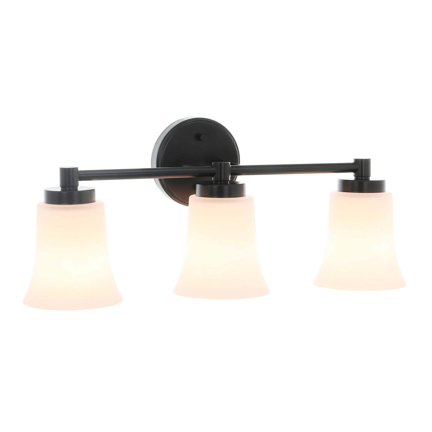 Modern 3-Light Black Bathroom Vanity Light with Glass XB-W1235-3-MB