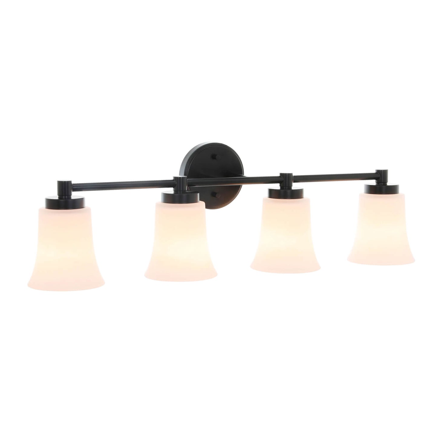Vanity Light, Modern 4 Light Bath Bar Light, Black Bathroom Wall Light with Glass XB-W1235-4-MB