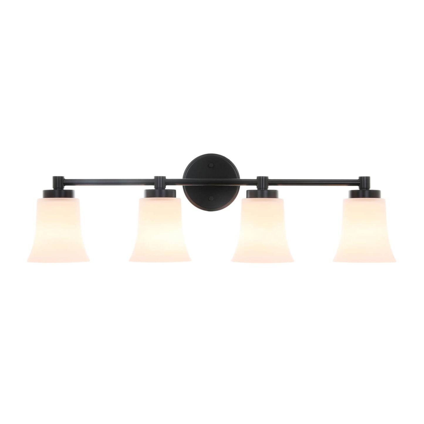 Vanity Light, Modern 4 Light Bath Bar Light, Black Bathroom Wall Light with Glass XB-W1235-4-MB