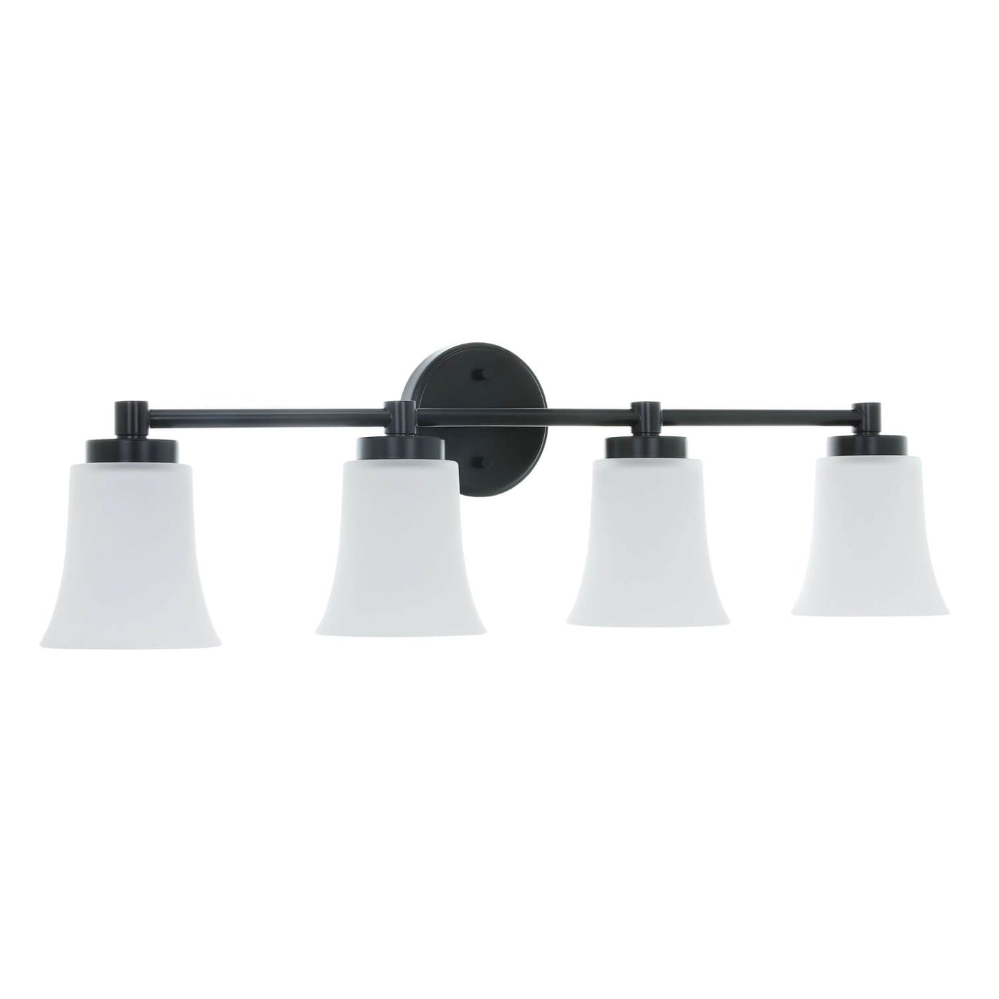 Vanity Light, Modern 4 Light Bath Bar Light, Black Bathroom Wall Light with Glass XB-W1235-4-MB