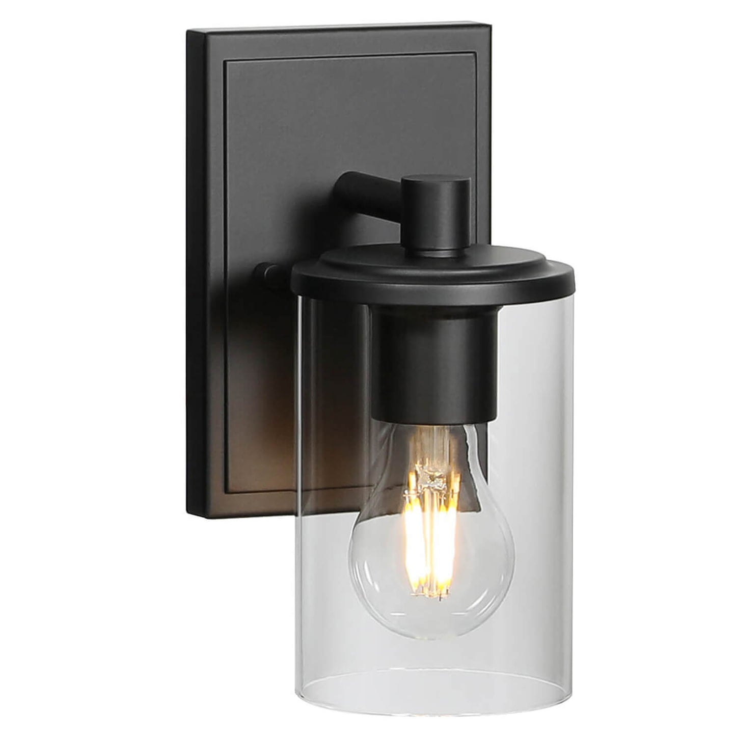 Modern Black Bathroom Vanity Wall Sconce with Glass Shade XB-W1240-1-MB