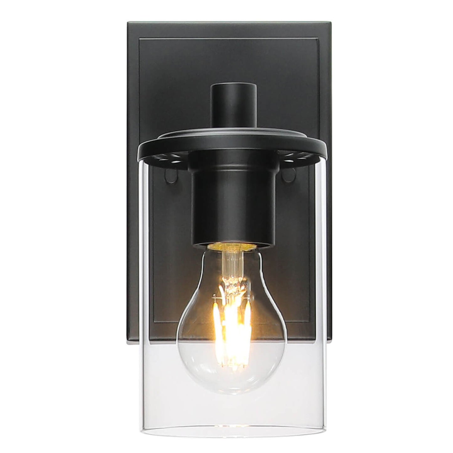 Modern Black Bathroom Vanity Wall Sconce with Glass Shade XB-W1240-1-MB