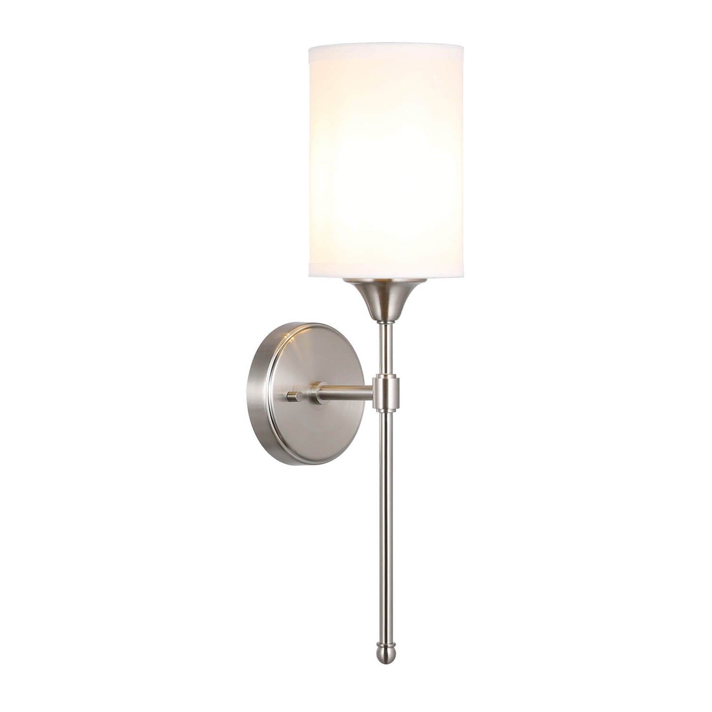 Modern Brushed Nickel Wall Sconce Light with Fabric Shade XB-W1260-BN