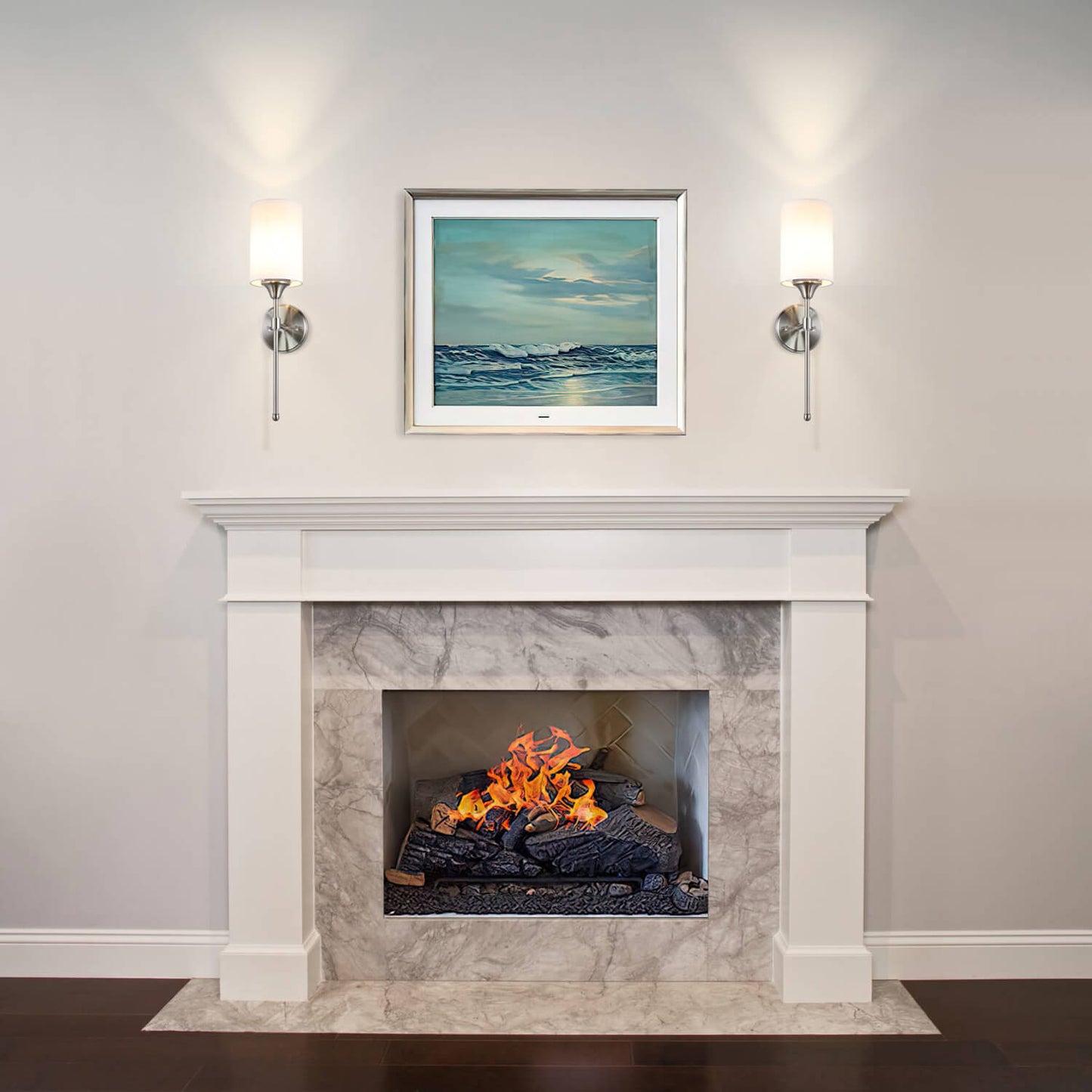 Modern Brushed Nickel Wall Sconce Light with Fabric Shade XB-W1260-BN