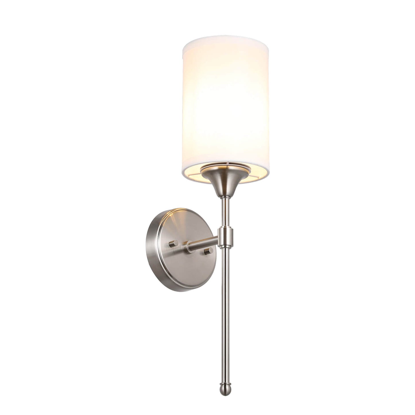 Modern Brushed Nickel Wall Sconce Light with Fabric Shade XB-W1260-BN