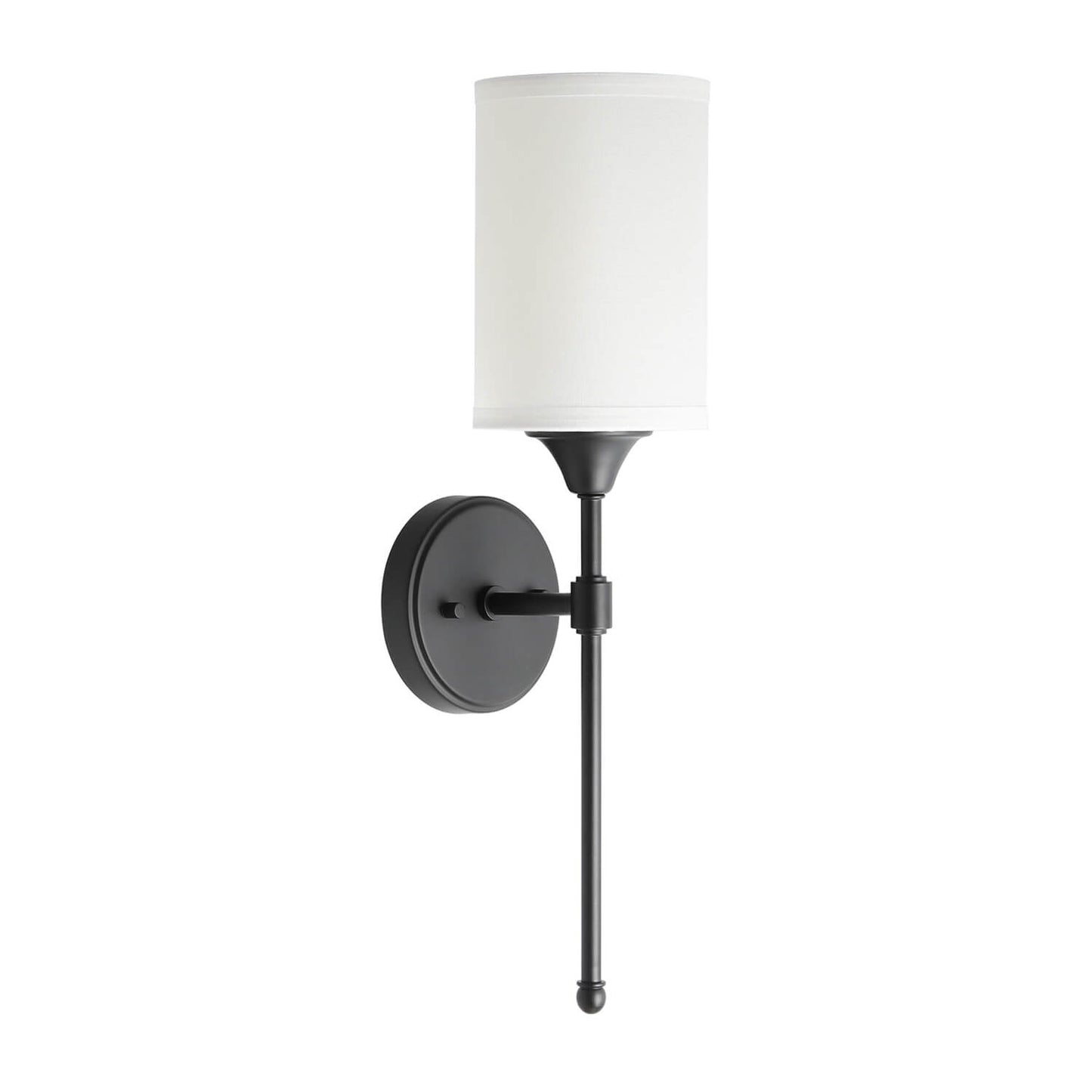 Wall Sconce Light Fixture, Matte Black Vanity Light with Fabric Shade, 1-Light XB-W1260-MB