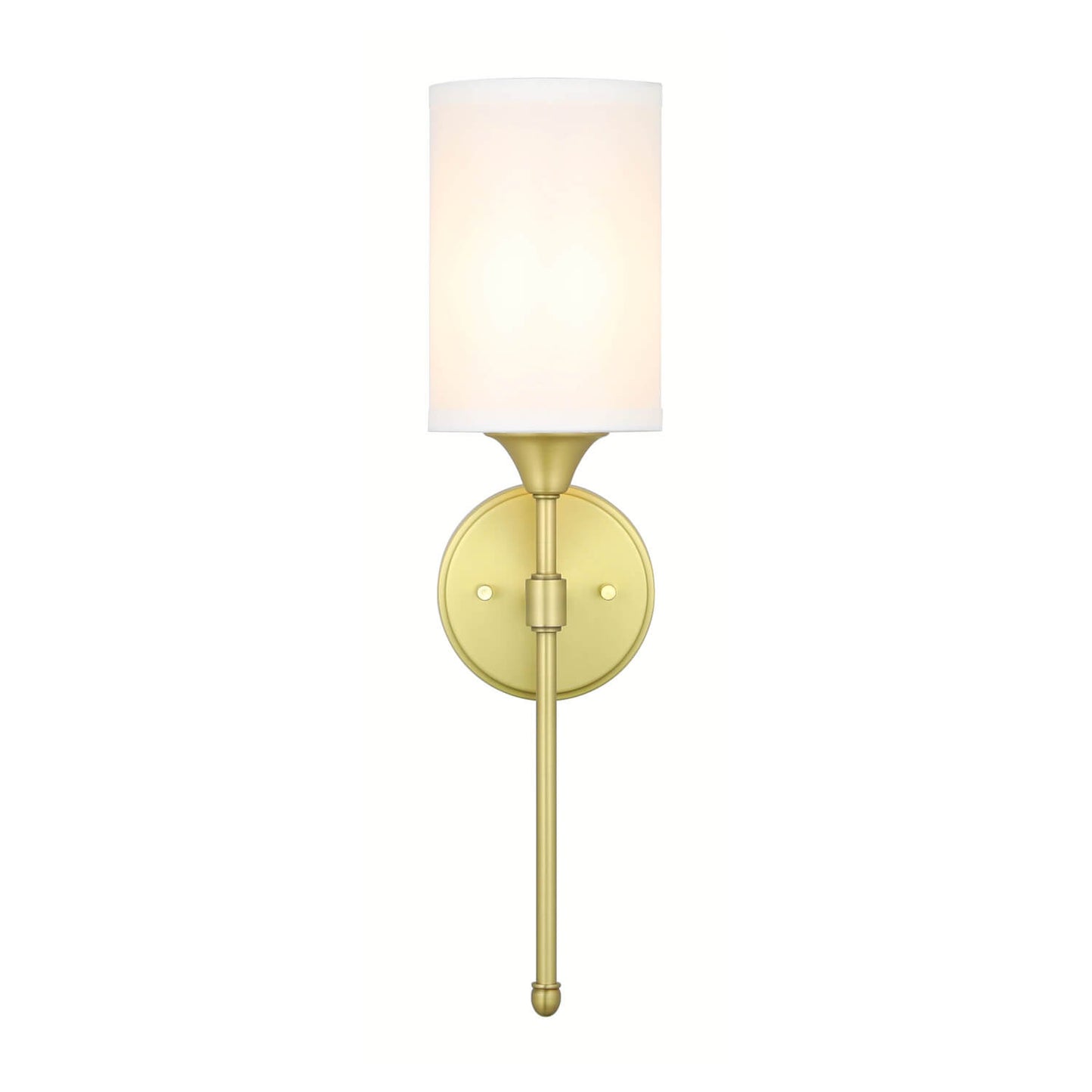 Wall Sconce Light Fixture, Vintage Single Light Vanity Lamp, Fabric Shade, Satin Brass XB-W1260-SB