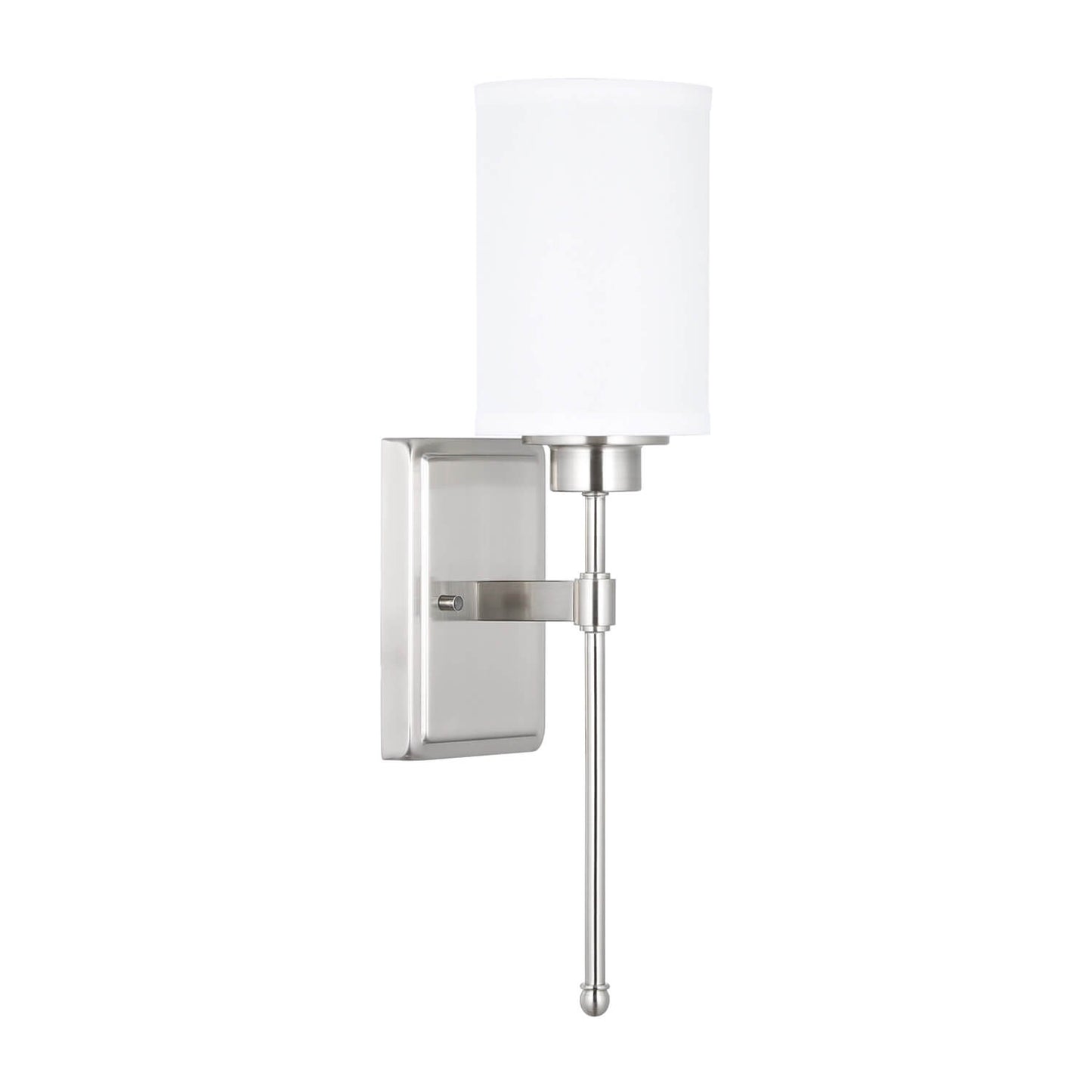 Brushed Nickel Wall Lighting with Fabric Shade for Bathroom & Bedroom XB-W1262-BN