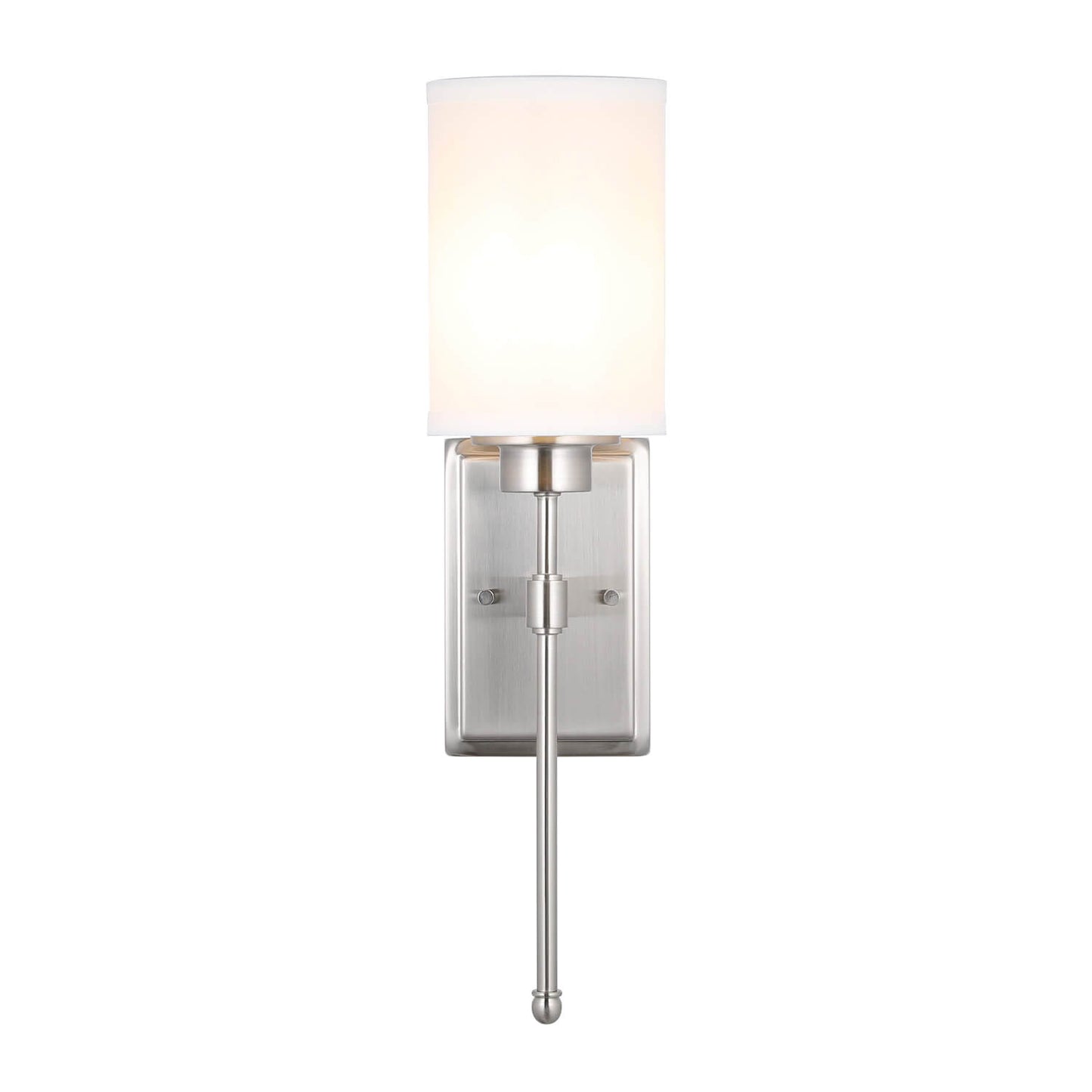 Brushed Nickel Wall Lighting with Fabric Shade for Bathroom & Bedroom XB-W1262-BN