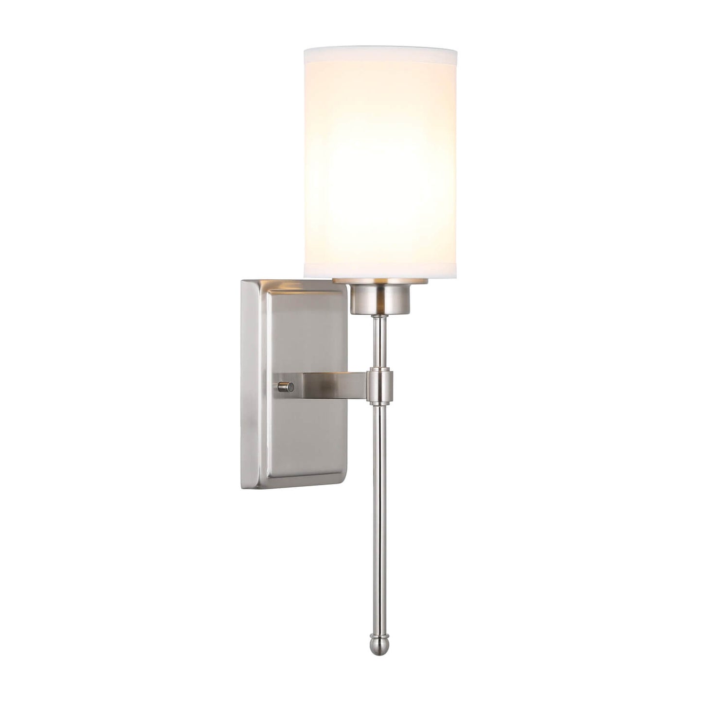 Brushed Nickel Wall Lighting with Fabric Shade for Bathroom & Bedroom XB-W1262-BN