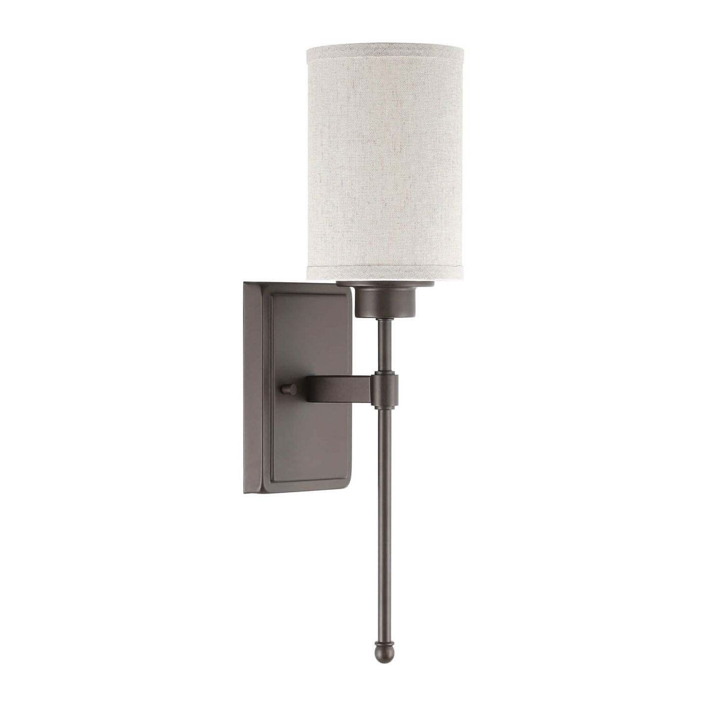 Wall Sconce Light Fixture, Dark Bronze, Fabric Shade, Bathroom Vanity & Bedroom XB-W1262-DB