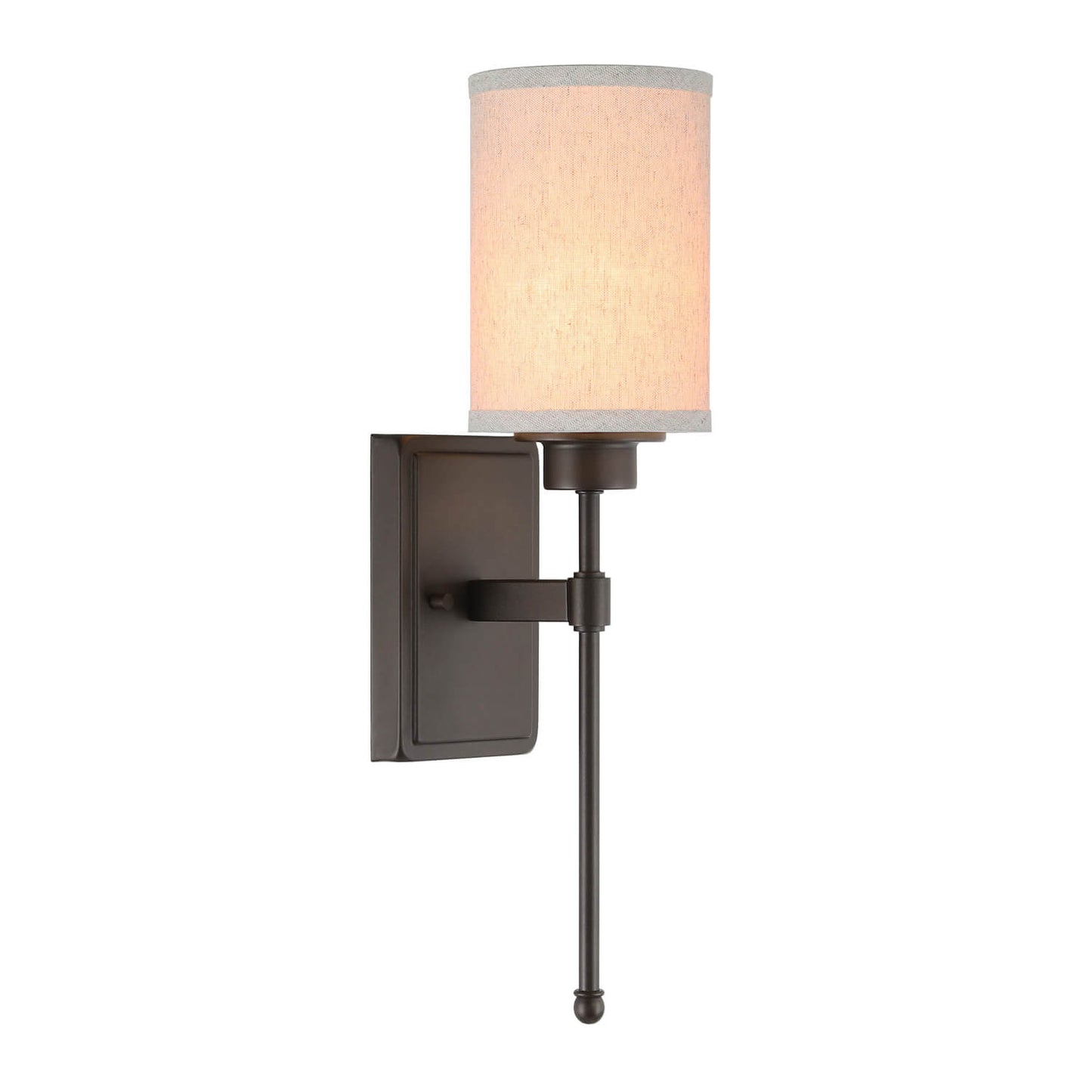Wall Sconce Light Fixture, Dark Bronze, Fabric Shade, Bathroom Vanity & Bedroom XB-W1262-DB