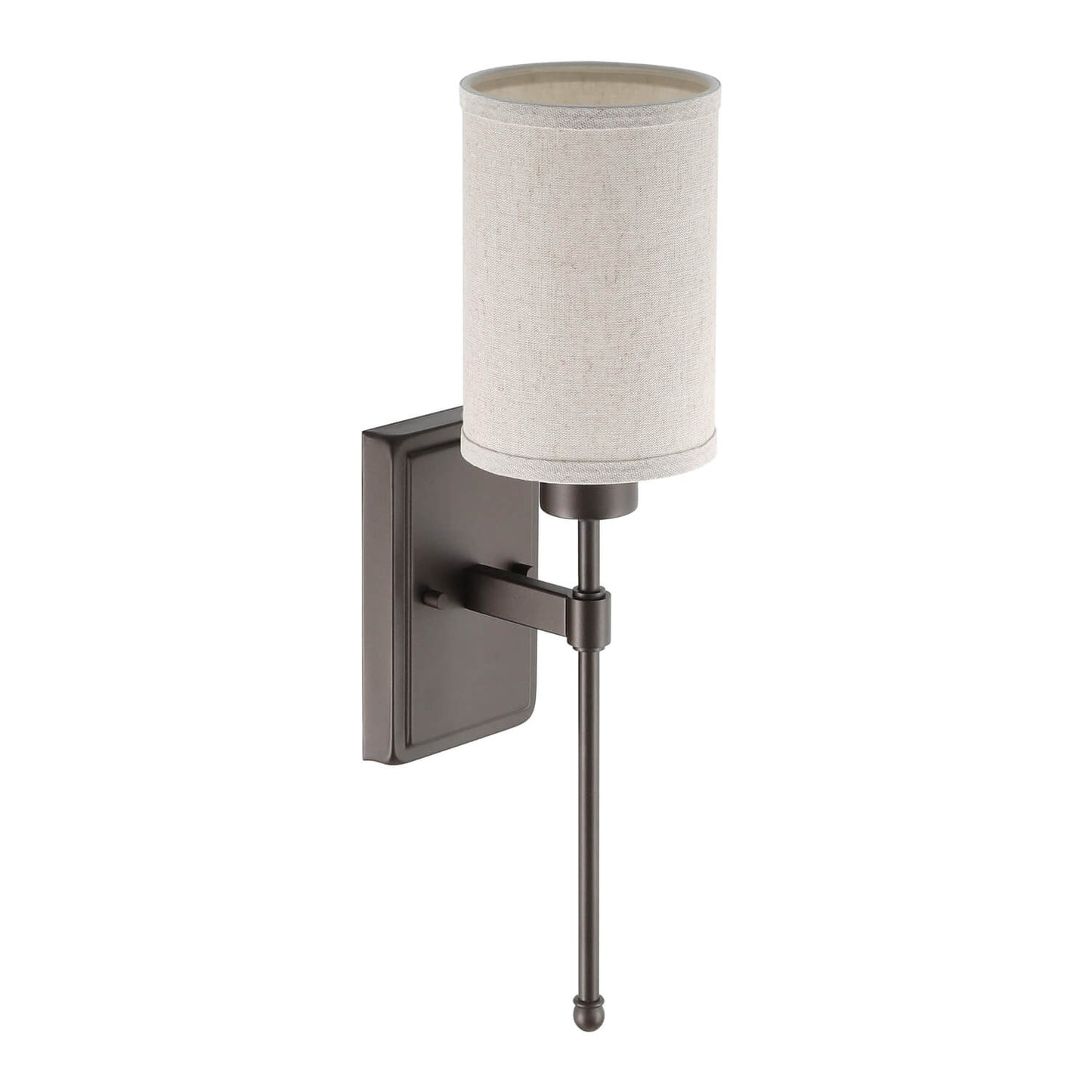 Wall Sconce Light Fixture, Dark Bronze, Fabric Shade, Bathroom Vanity & Bedroom XB-W1262-DB