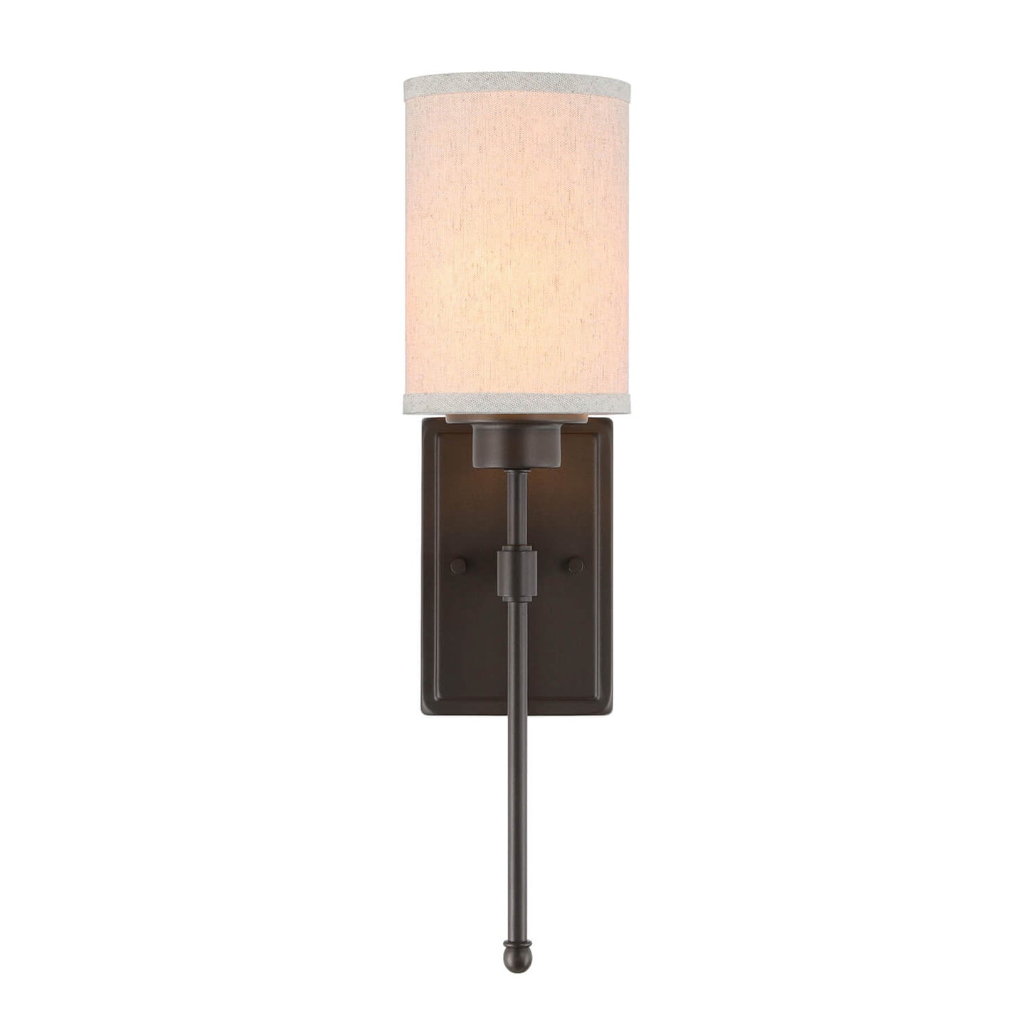Wall Sconce Light Fixture, Dark Bronze, Fabric Shade, Bathroom Vanity & Bedroom XB-W1262-DB