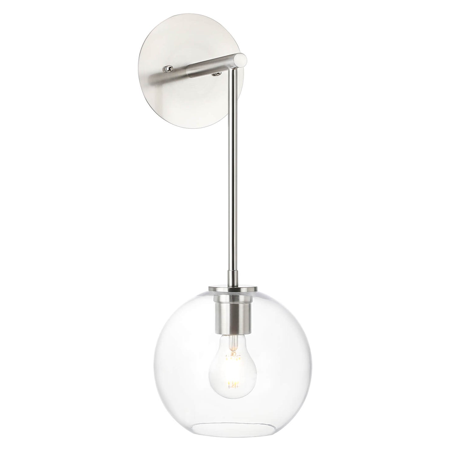 Modern Globe Glass Vanity Light - Brushed Nickel Finish XB-W1263-BN-1