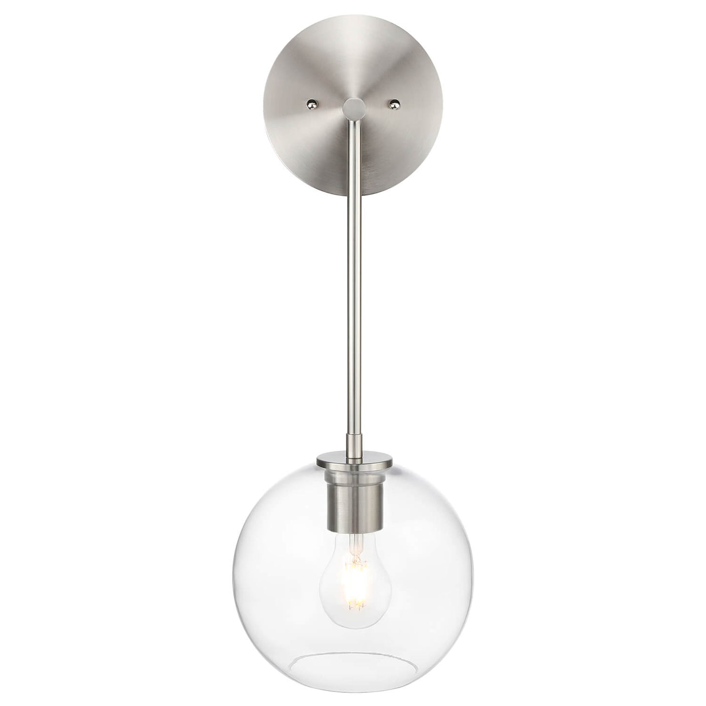 Modern Globe Glass Vanity Light - Brushed Nickel Finish XB-W1263-BN-1