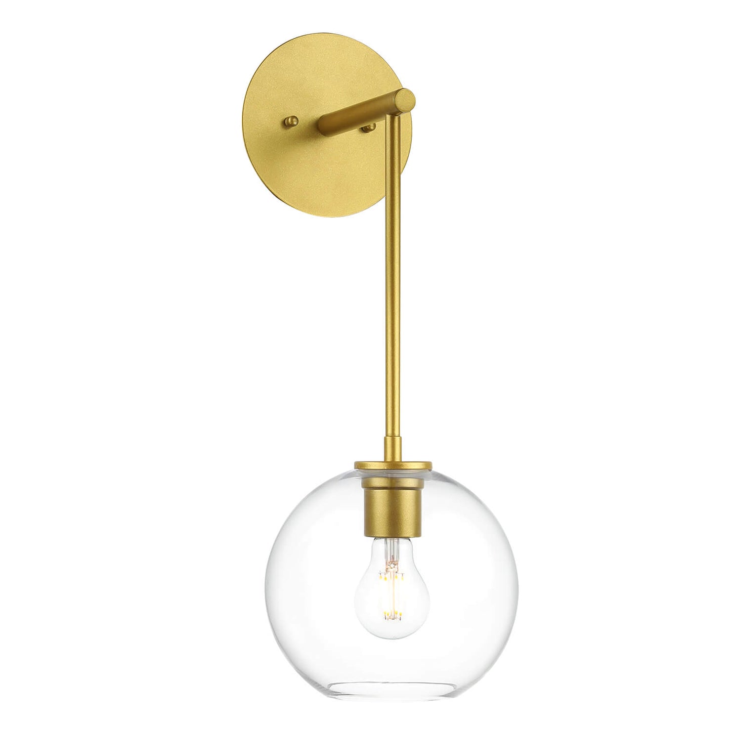 Modern Globe Wall Sconce, 1-Light Bathroom Vanity Light Fixture, Gold Brass XB-W1263-GB