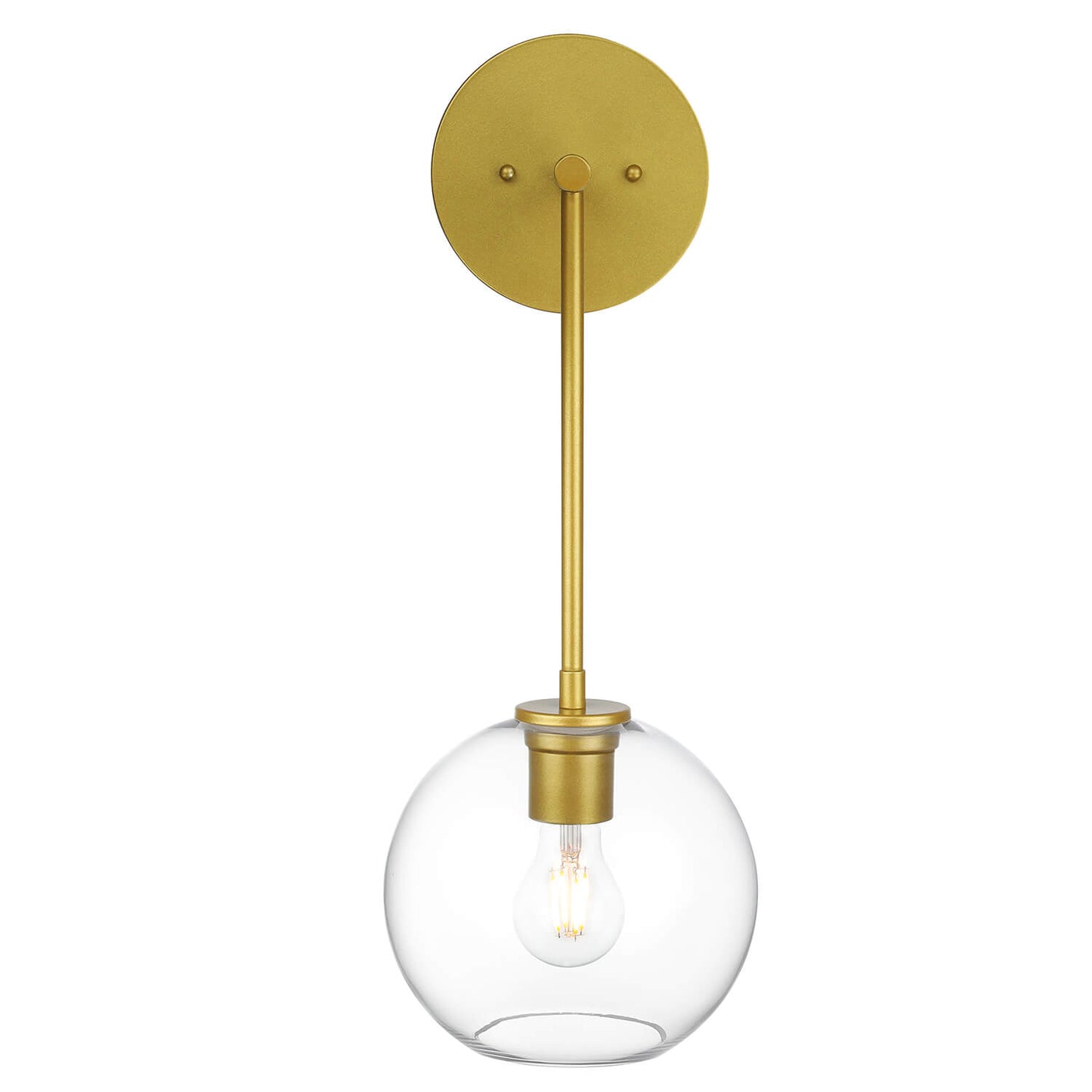 Modern Globe Wall Sconce, 1-Light Bathroom Vanity Light Fixture, Gold Brass XB-W1263-GB