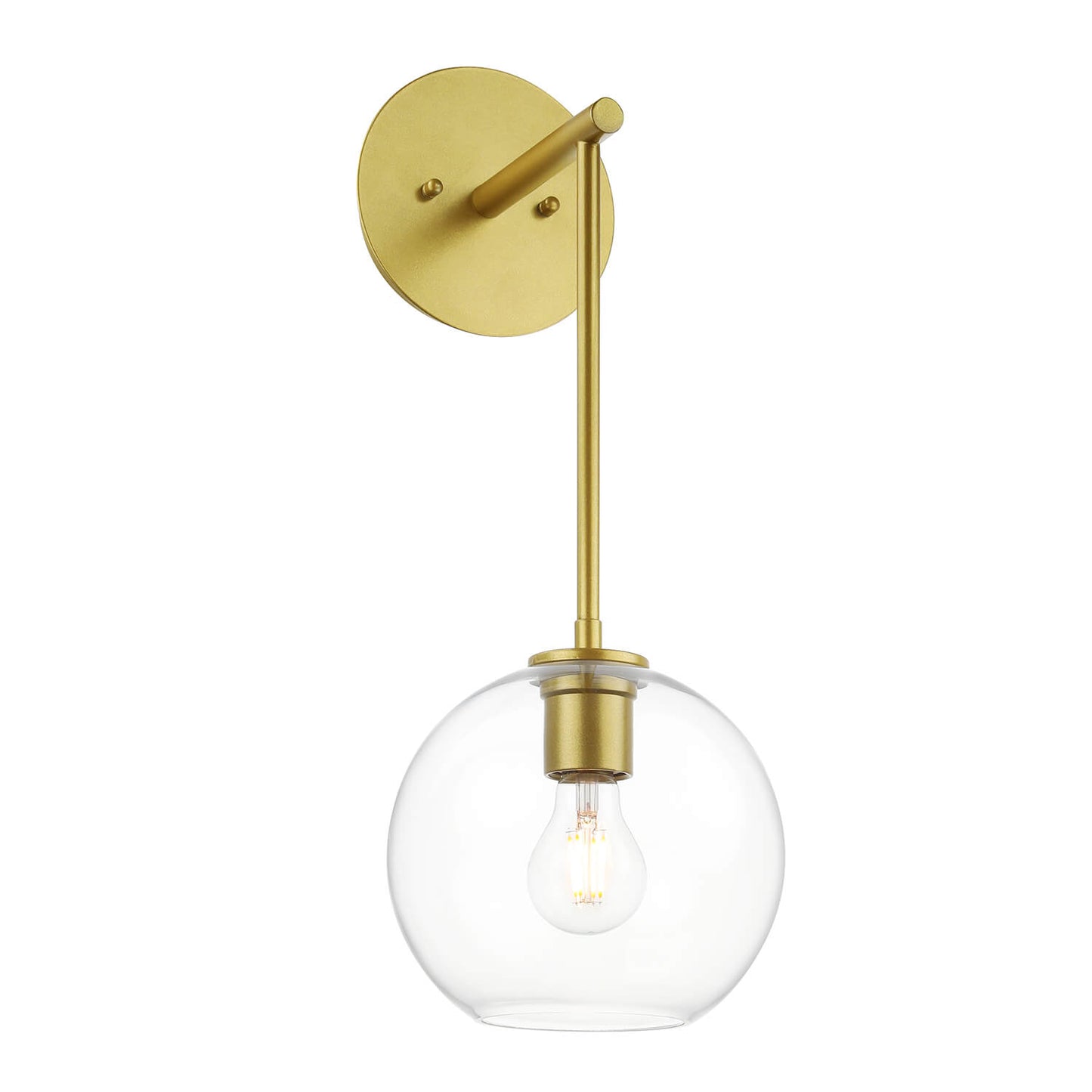 Modern Globe Wall Sconce, 1-Light Bathroom Vanity Light Fixture, Gold Brass XB-W1263-GB