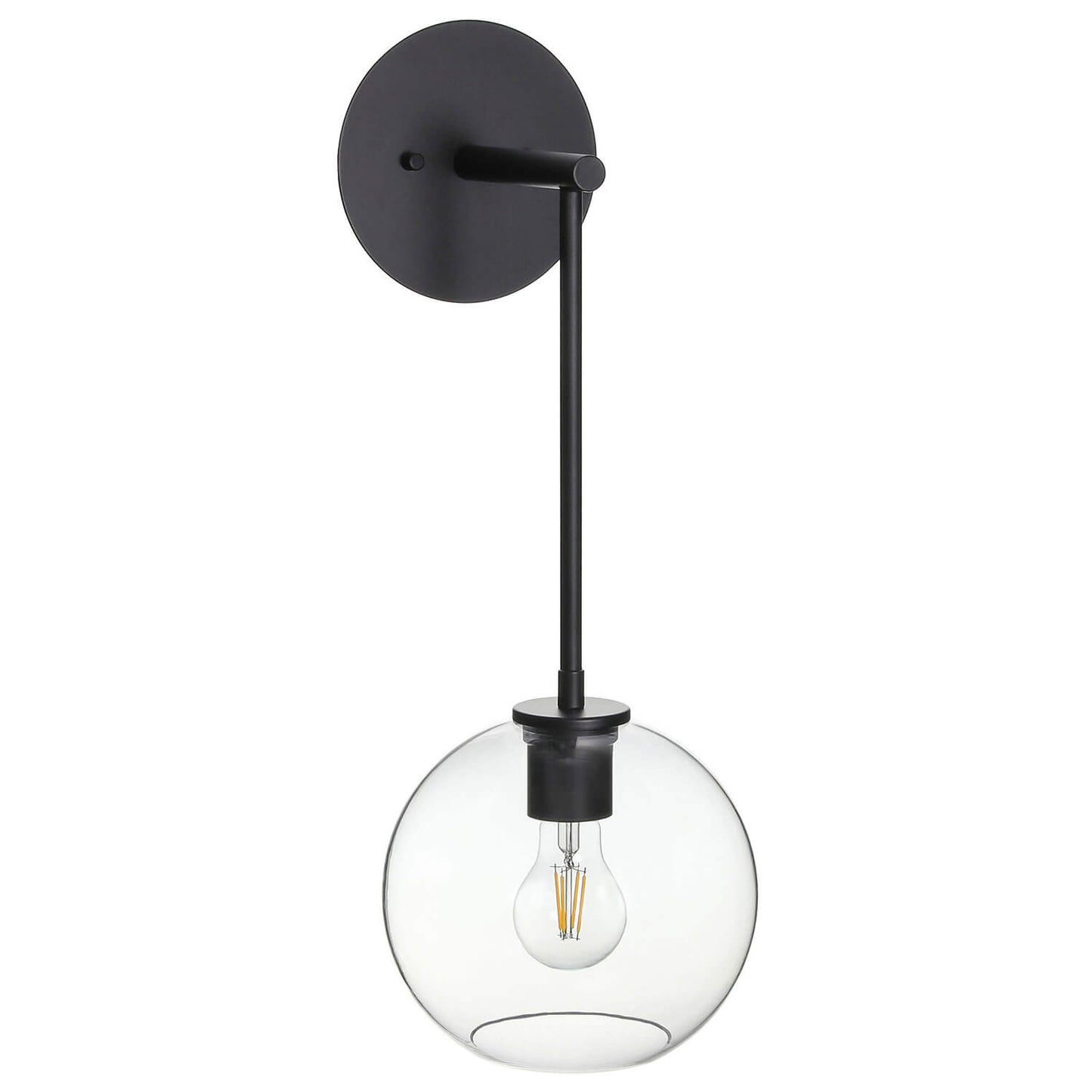 Matte Black Globe Glass Vanity Light - Retro Design XB-W1263-MB
