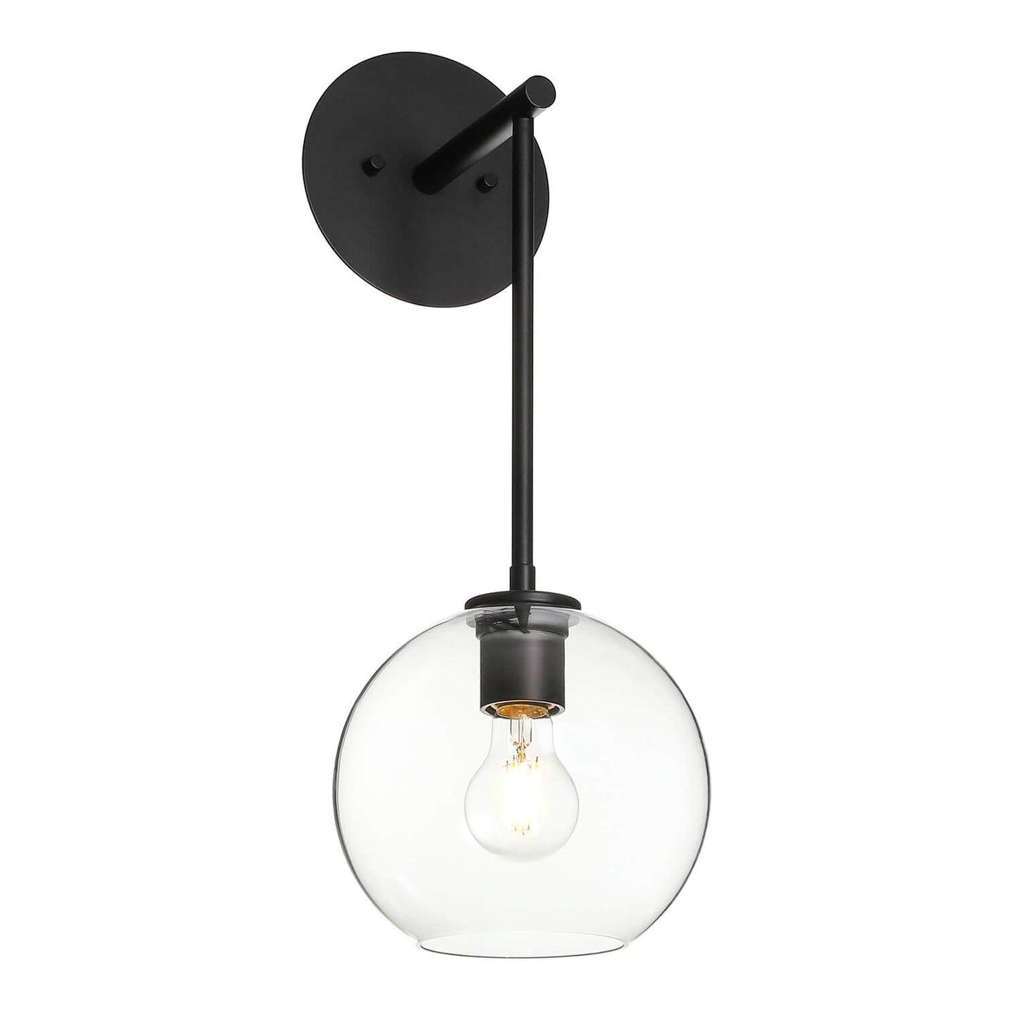 Matte Black Globe Glass Vanity Light - Retro Design XB-W1263-MB