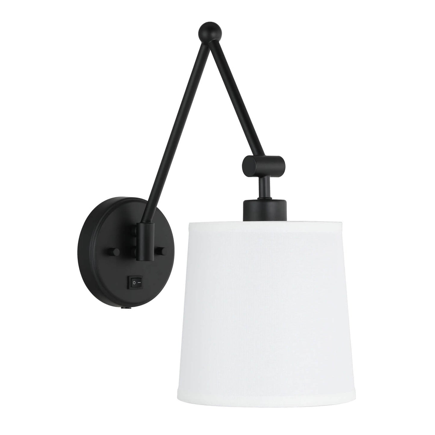 Set of 2 Black Wall Sconces with On/Off Switch, Hardwired or Plug-in XB-W1265-MB