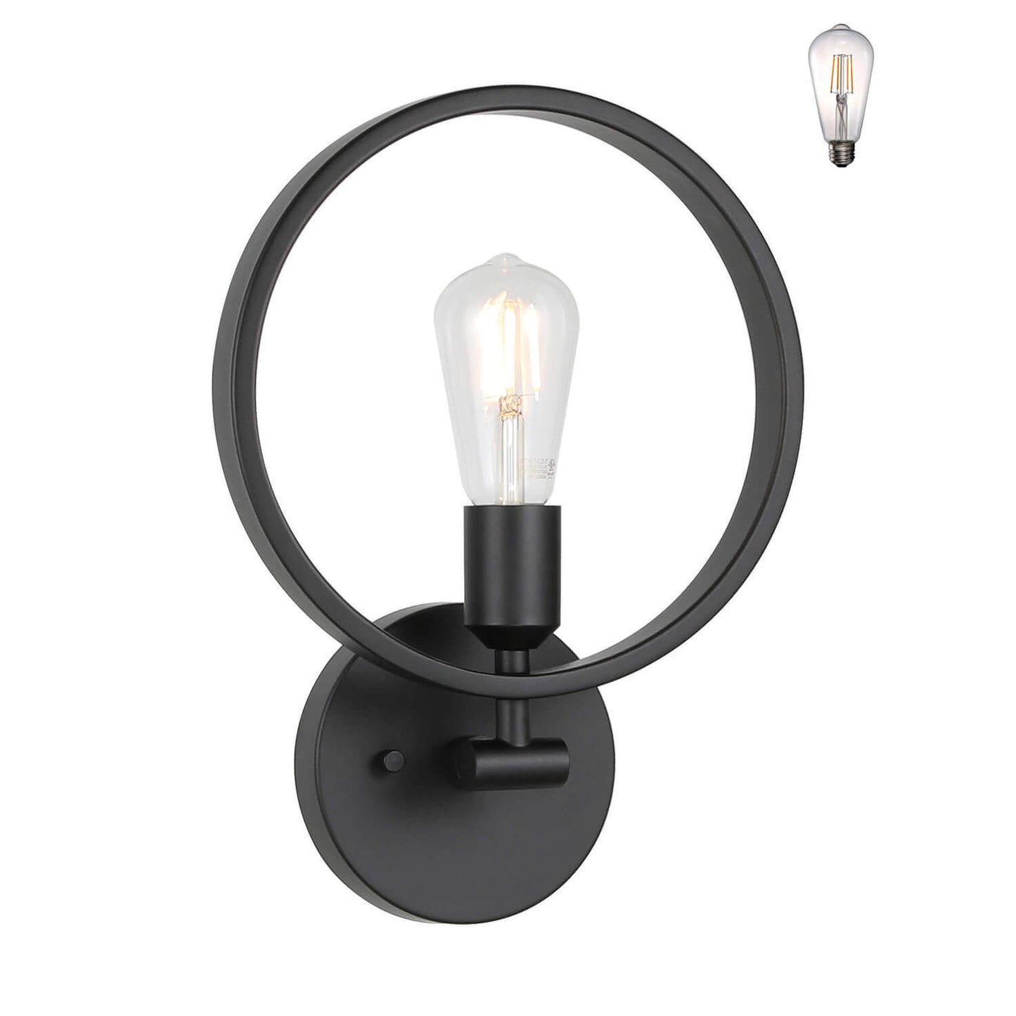 Black 1-Light Bathroom Vanity Sconce with LED Bulb for Hallway Bedroom XB-W1269-MB-LED