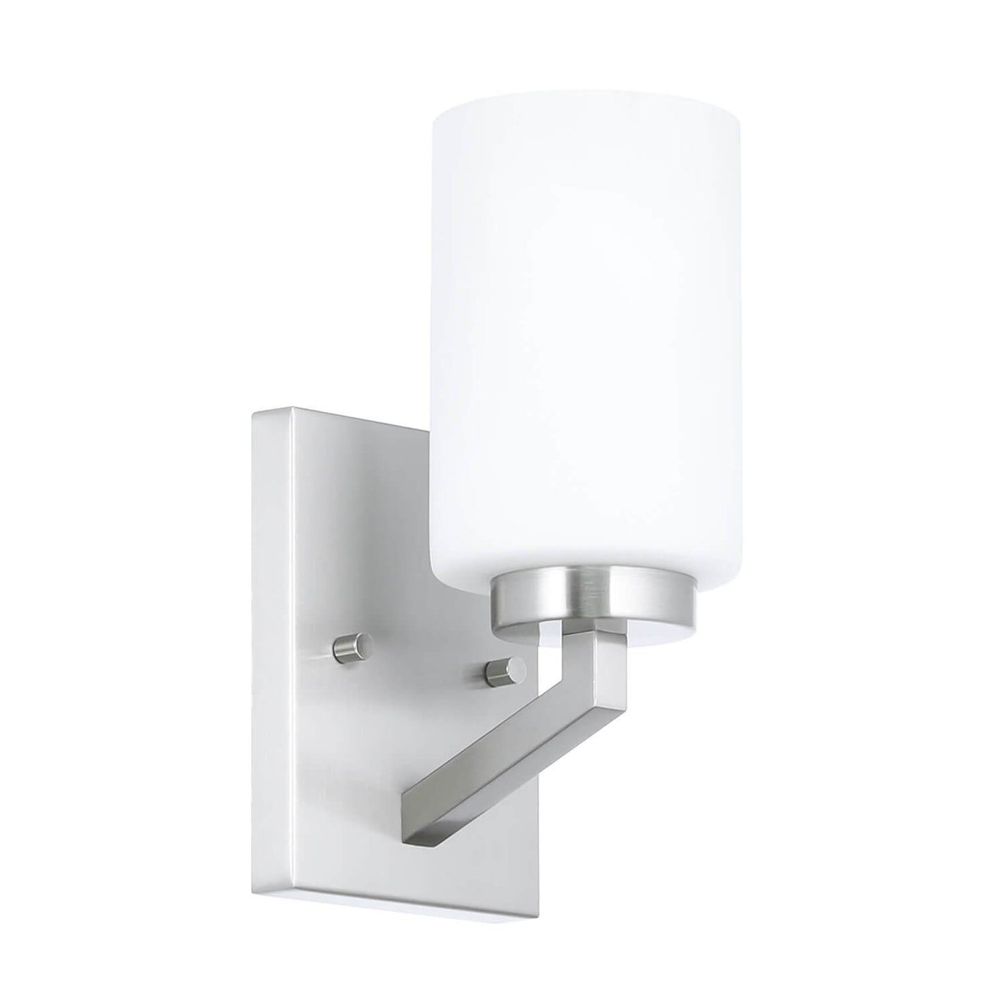 1-Light Brushed Nickel Bath Sconce with Glass XB-W1272-1-BN