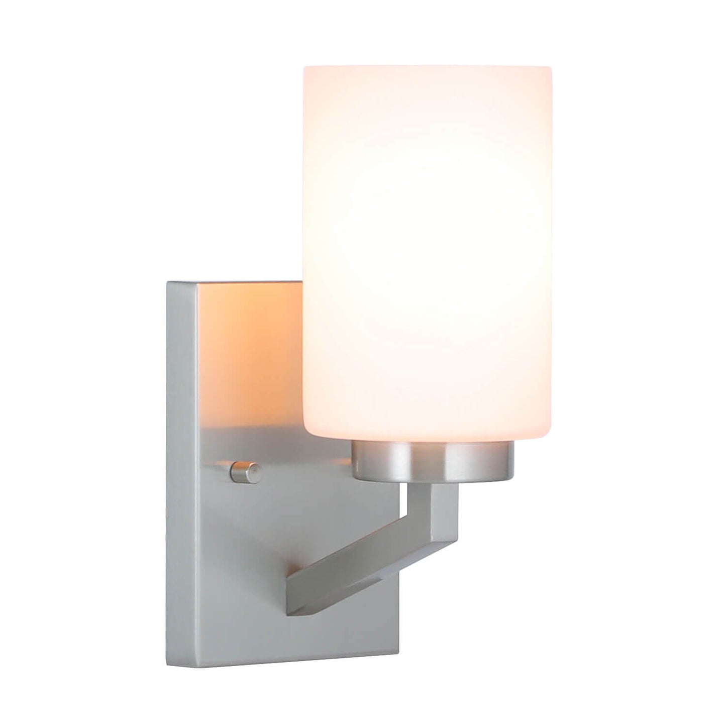 1-Light Brushed Nickel Bath Sconce with Glass XB-W1272-1-BN