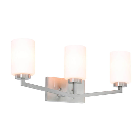 Modern 3-Light Brushed Nickel Vanity Light with Glass Shade XB-W1272-3-BN