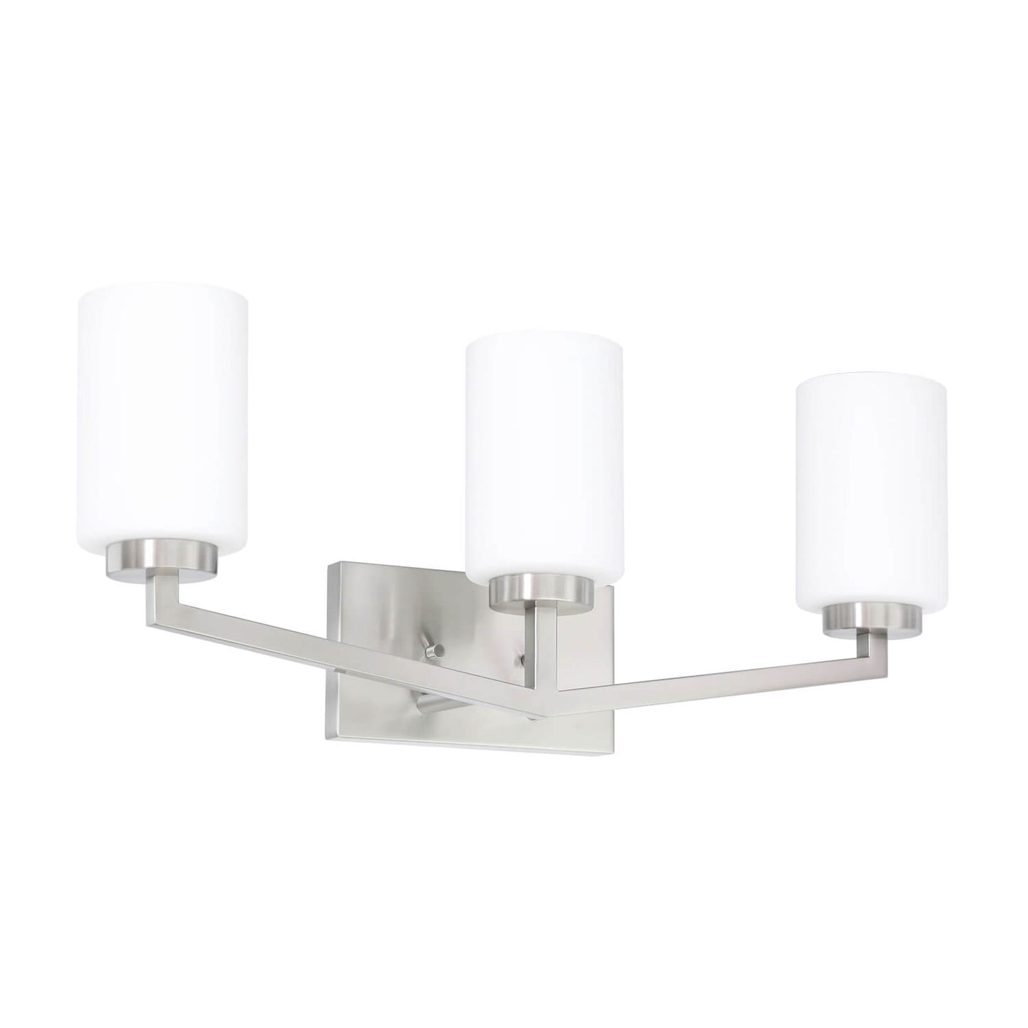 Modern 3-Light Brushed Nickel Vanity Light with Glass Shade XB-W1272-3-BN