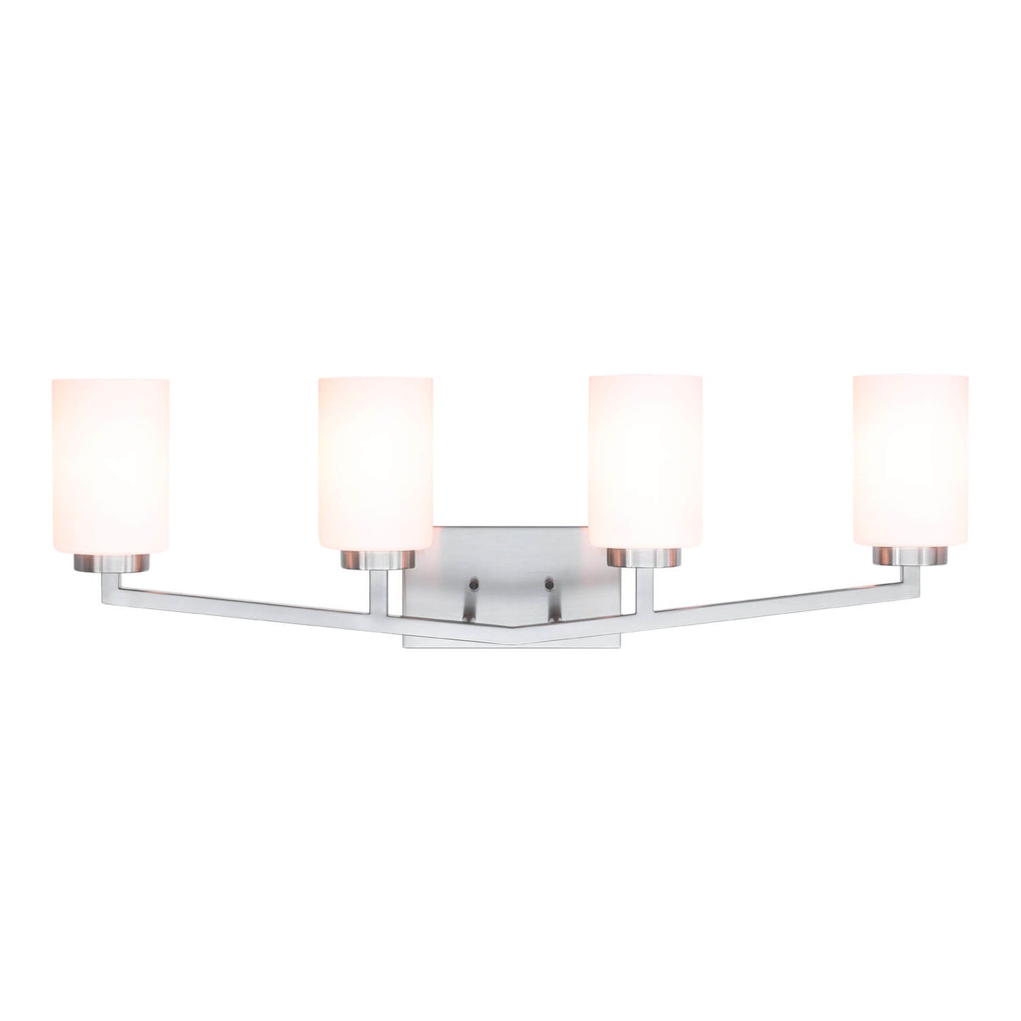 Modern 4-Light Brushed Nickel Vanity Light with Glass Over Mirror XB-W1272-4-BN