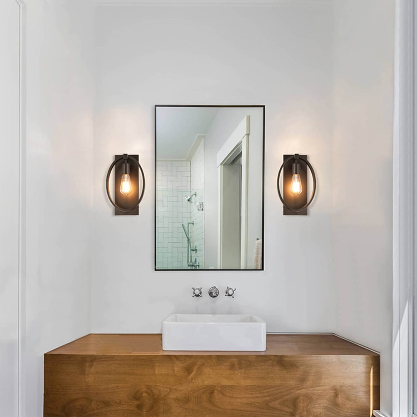 Farmhouse Oval Iron Wall Sconce- Dark Bronze XB-W1273-DB