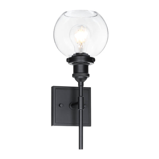 Modern 1-Light Globe Bath Sconce for Kitchen & Bathroom XB-W1275-1-MB