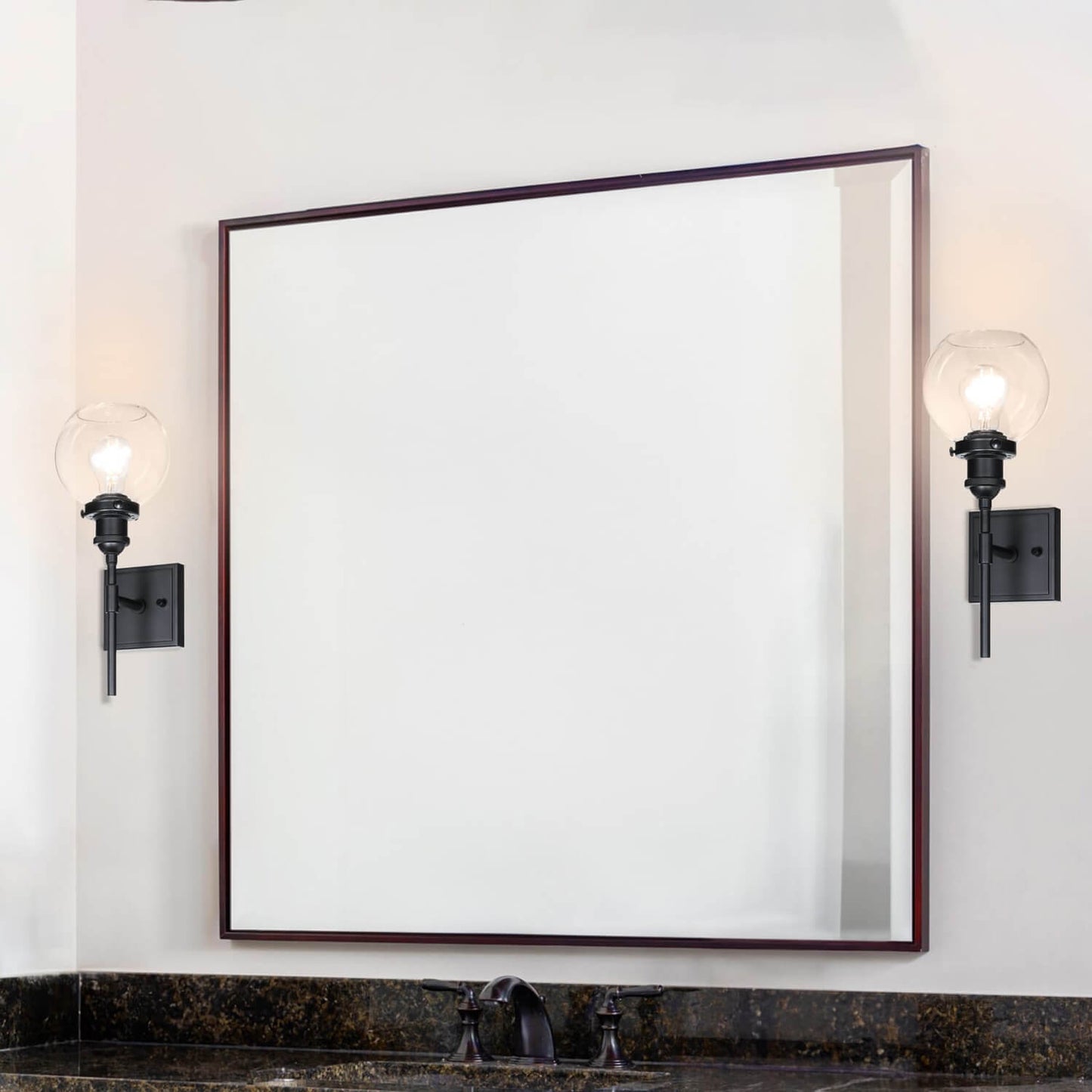 Modern 1-Light Globe Bath Sconce for Kitchen & Bathroom XB-W1275-1-MB