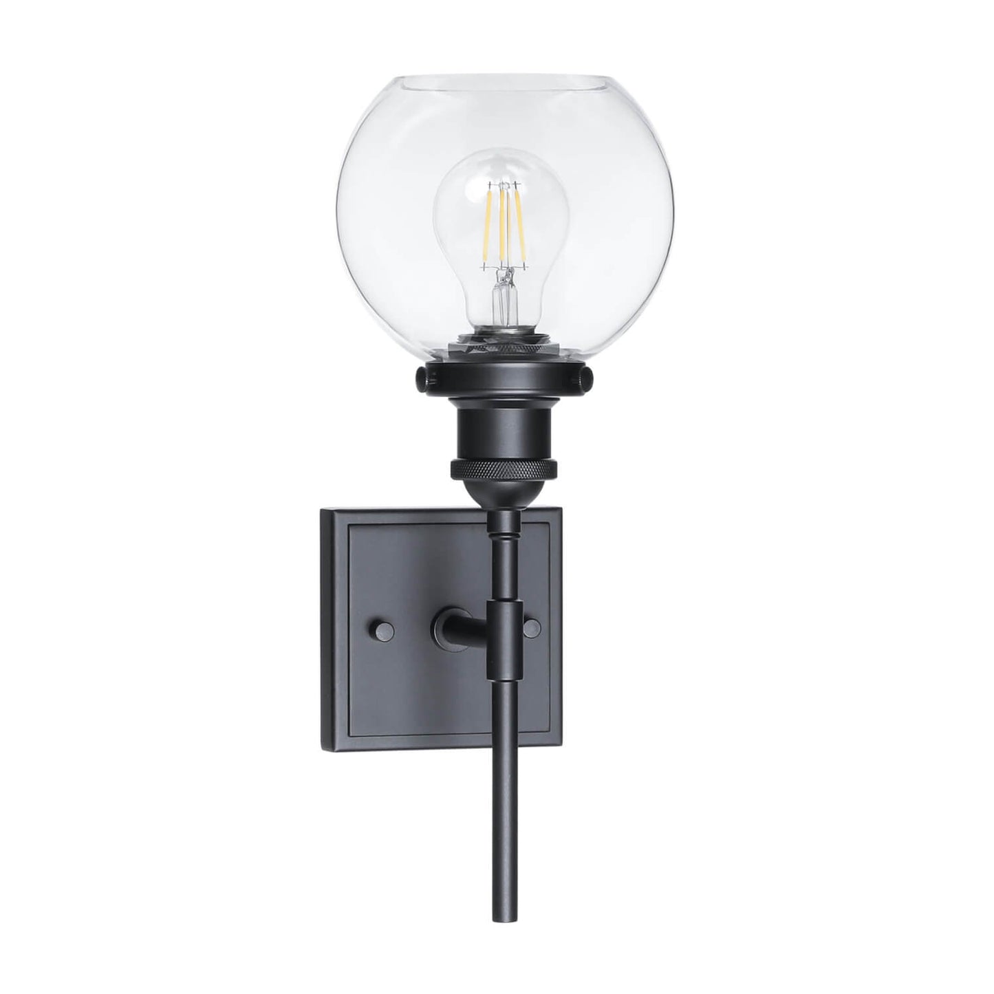 Modern 1-Light Globe Bath Sconce for Kitchen & Bathroom XB-W1275-1-MB