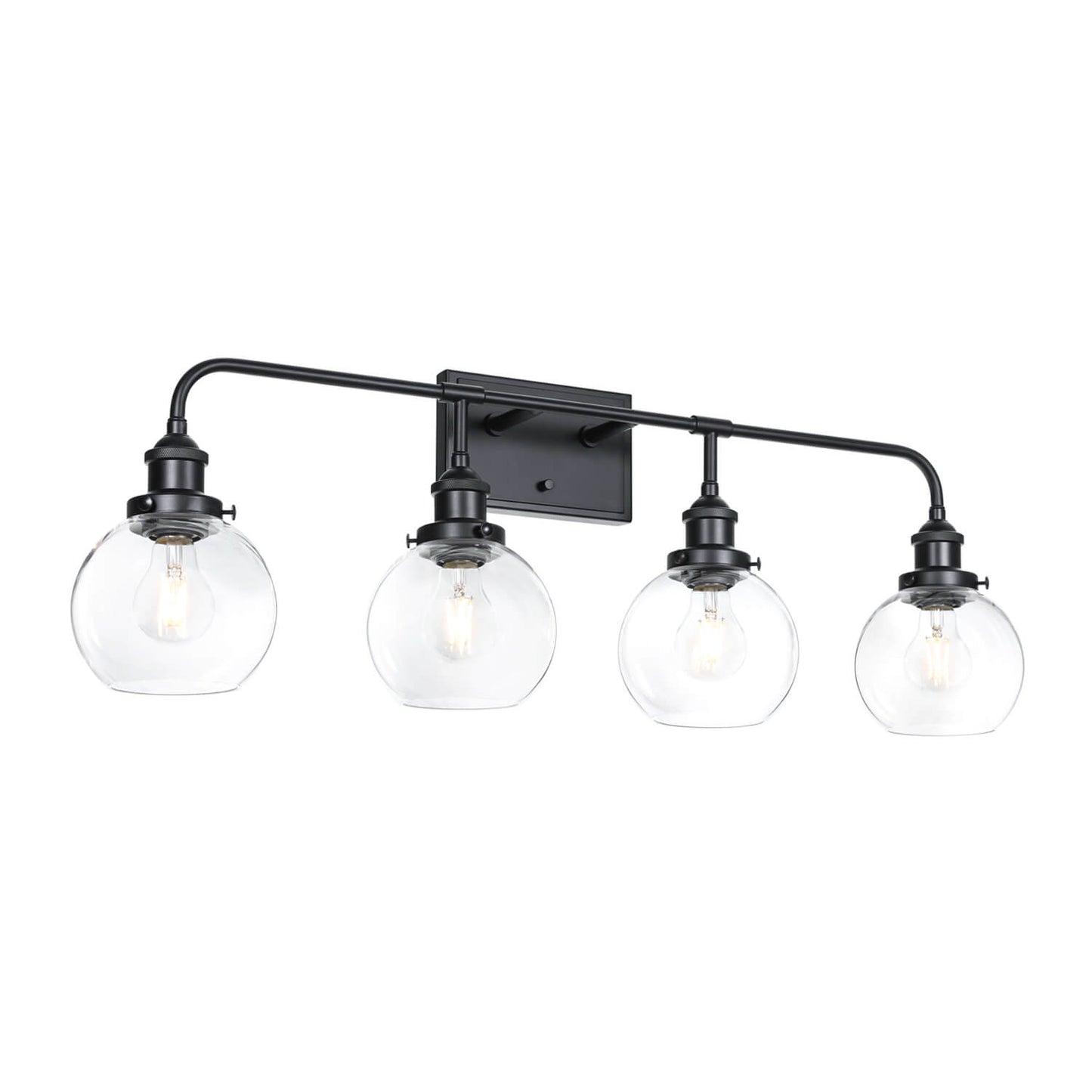 Modern 4-Light Black Globe Vanity Light for Bathroom & Kitchen XB-W1275-4-MB