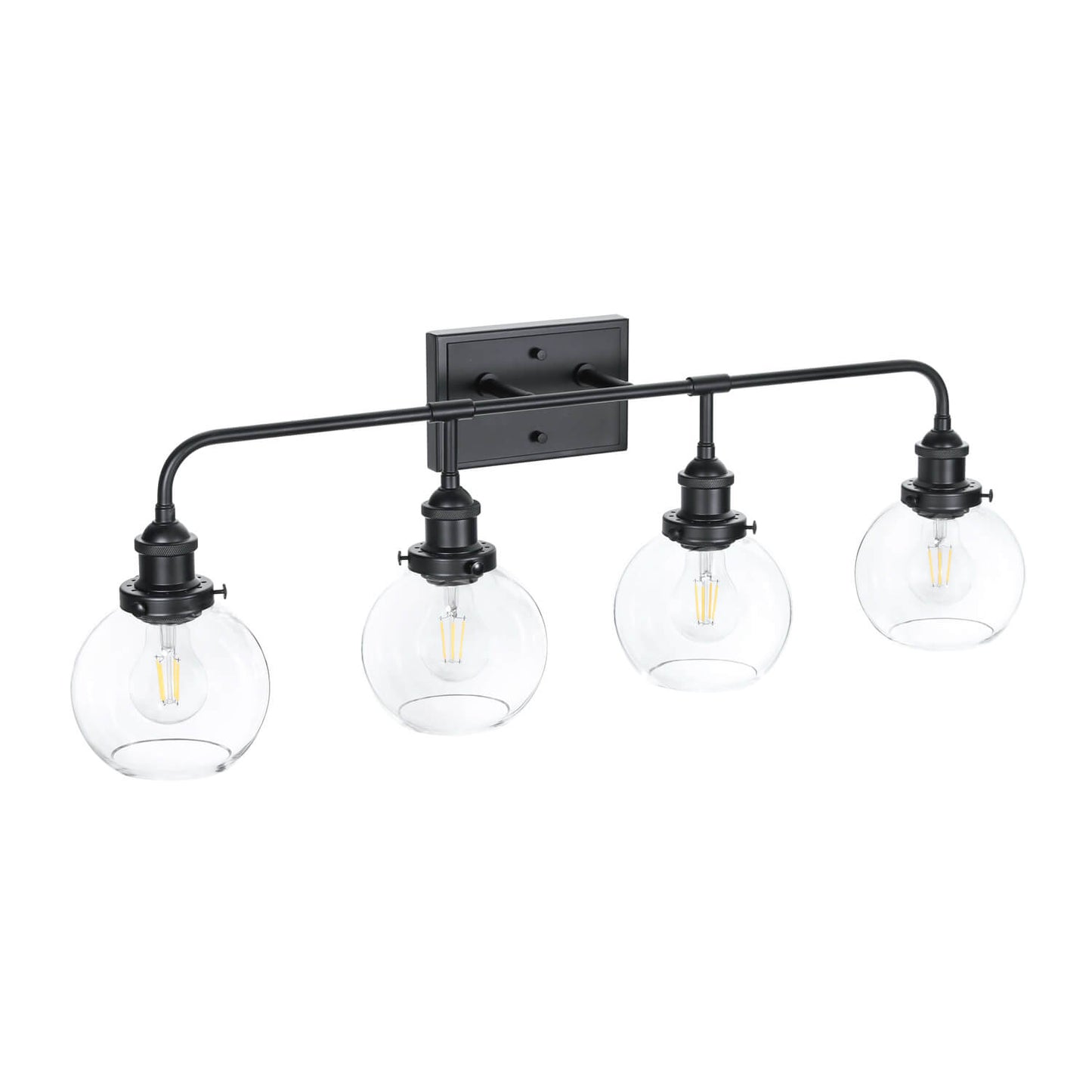 Modern 4-Light Black Globe Vanity Light for Bathroom & Kitchen XB-W1275-4-MB