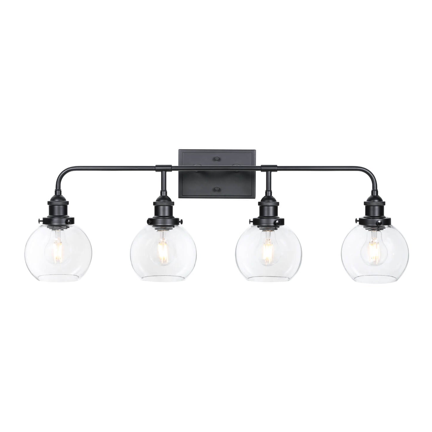 Modern 4-Light Black Globe Vanity Light for Bathroom & Kitchen XB-W1275-4-MB