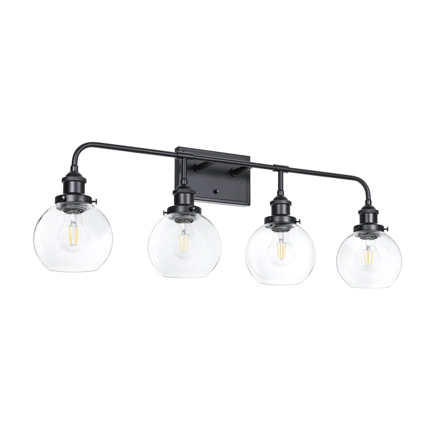 Modern 4-Light Black Globe Vanity Light for Bathroom & Kitchen XB-W1275-4-MB