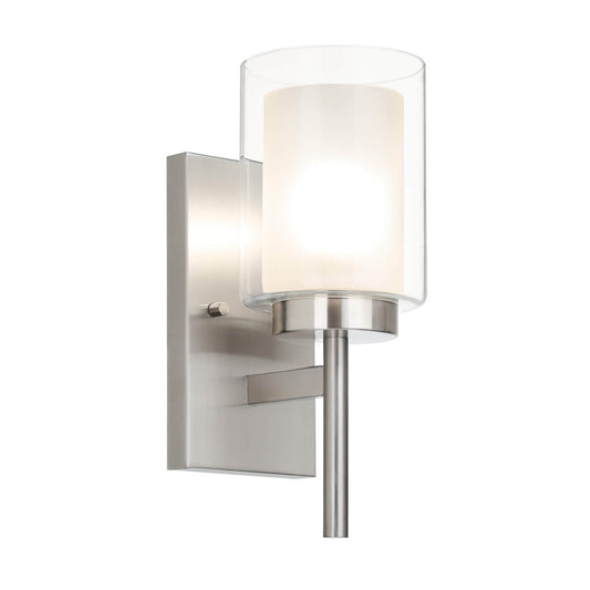Modern Indoor Vanity Light with Dual Glass Shade XB-W1276-1-BN