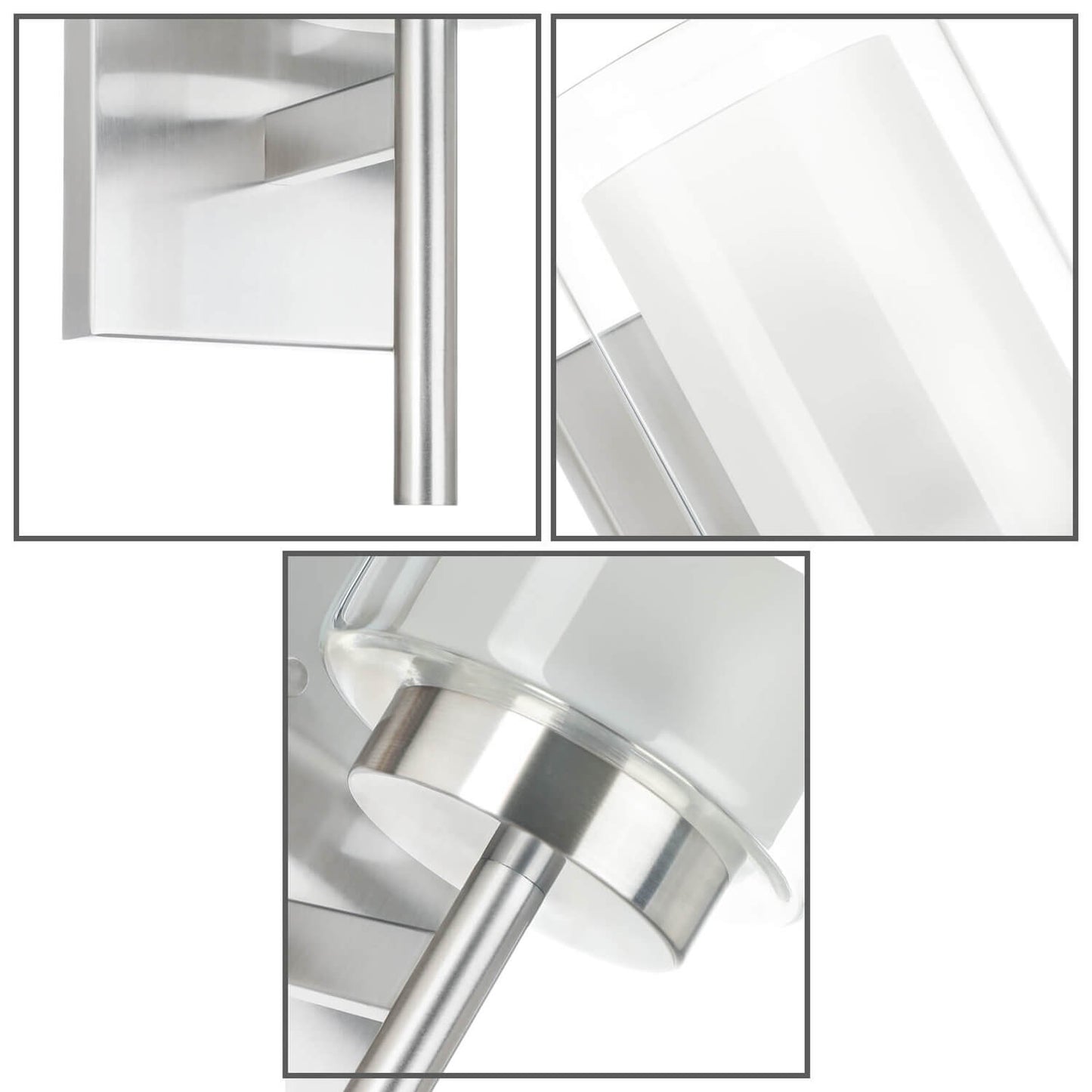 Modern Indoor Vanity Light with Dual Glass Shade XB-W1276-1-BN