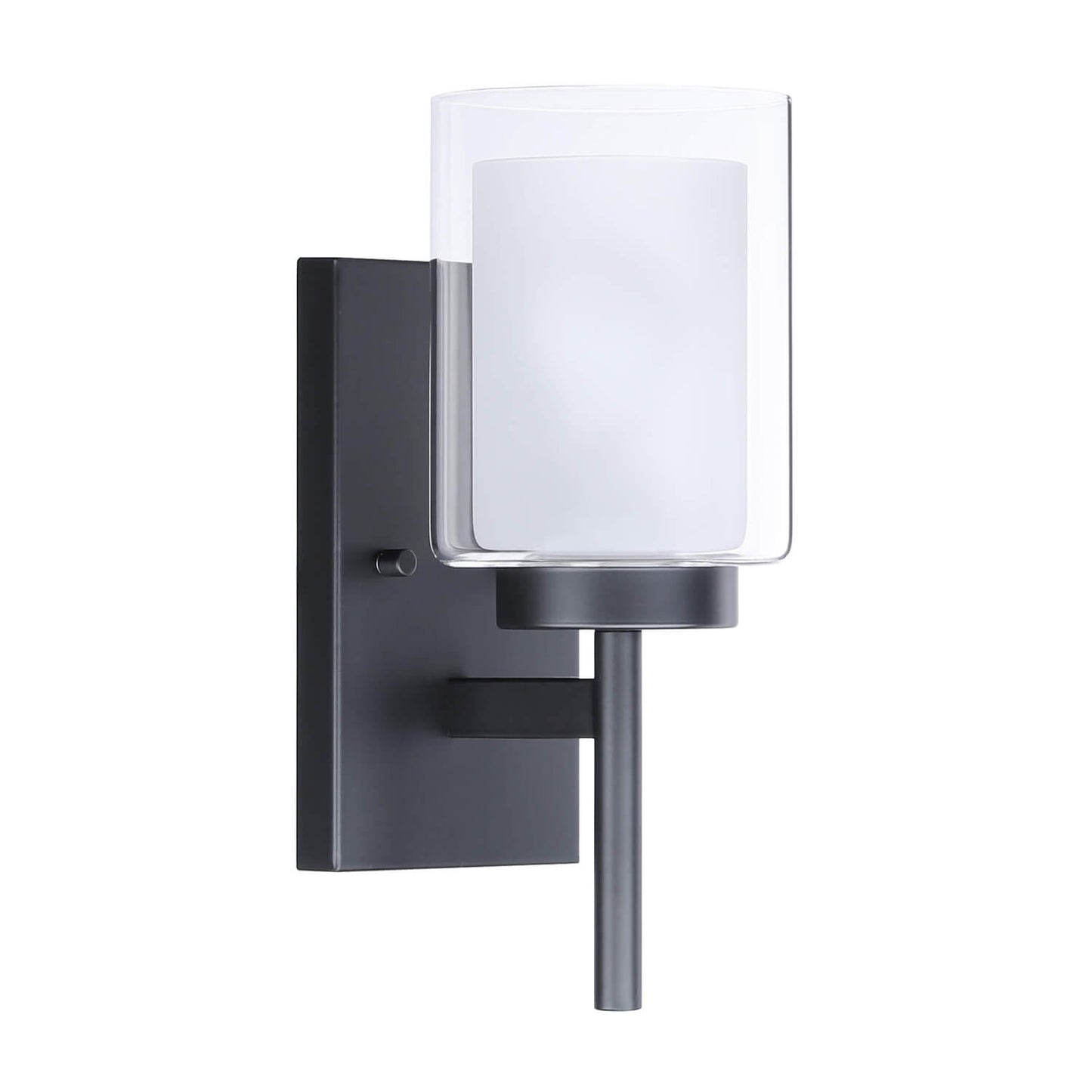 Classic 1-Light Black Vanity Sconce with Dual Glass Shades XB-W1276-1-MB