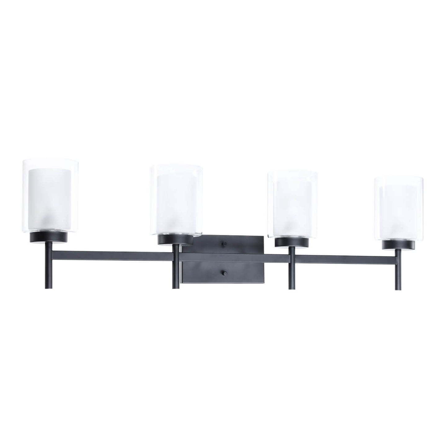 Bathroom Black Dual Glass Vanity Light Over Mirror XB-W1276-4-MB