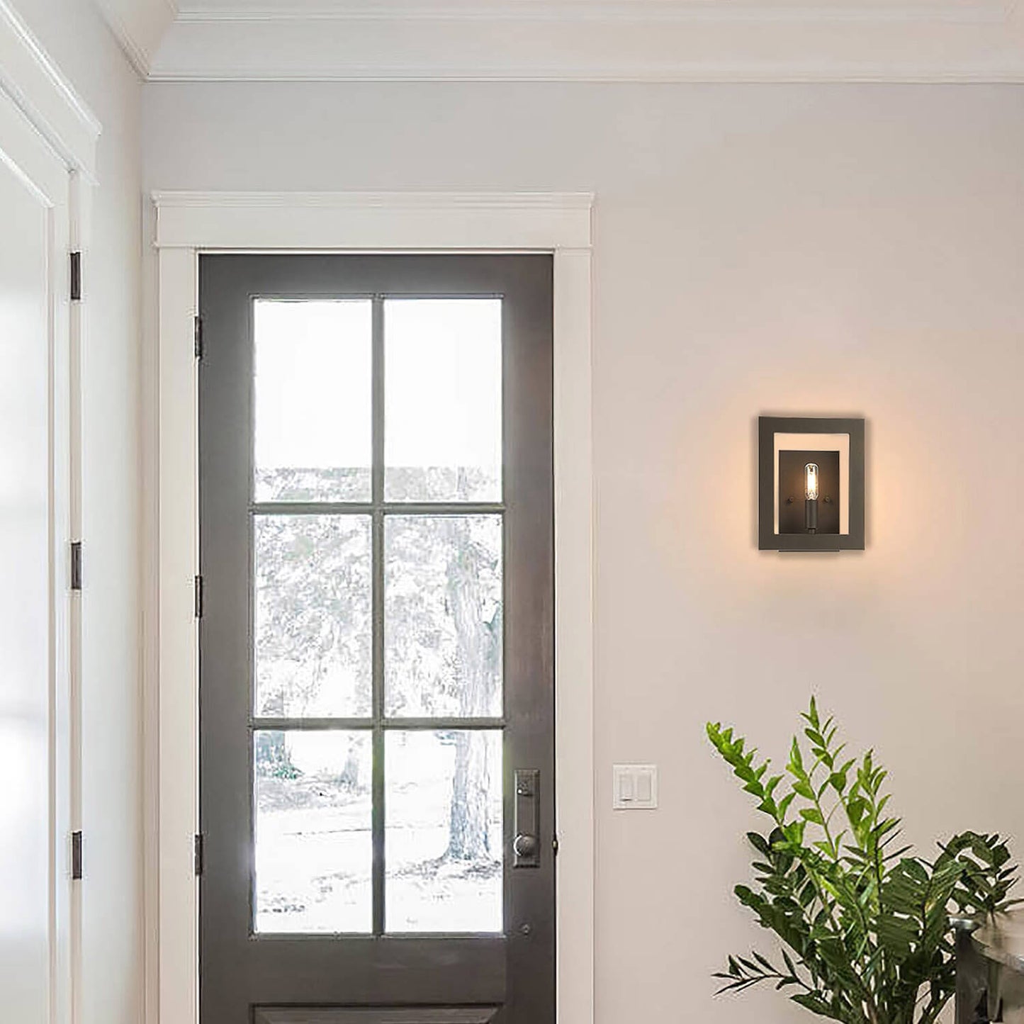 Modern 1-Light Dark Bronze Wall Sconce with LED Bulb for Vanity XB-W1278-1-DB