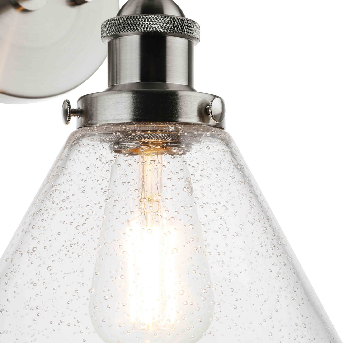 Industrial Brushed Nickel Adjustable Wall Sconce with Seeded Glass XB-W1280-BN
