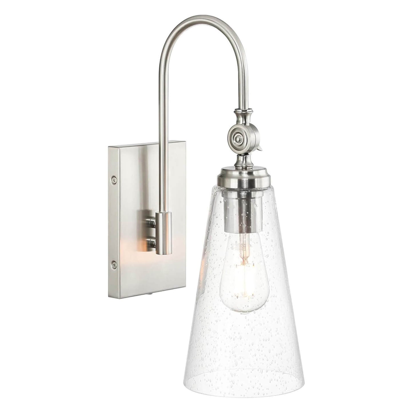 Classic Bathroom Vanity Wall Sconce - Brushed Nickel Finish XB-W1282-BN